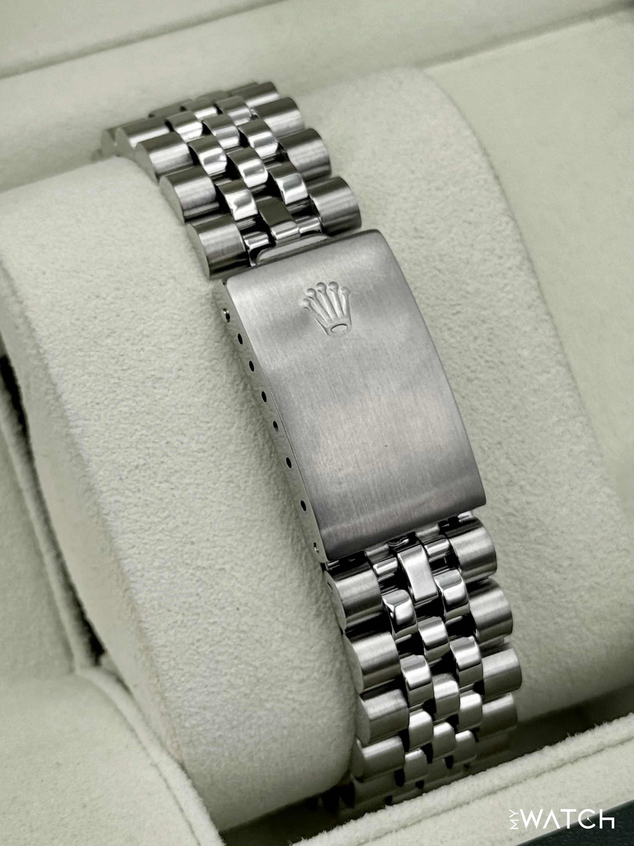 1970 Rolex Datejust 36mm 1603 Stainless Steel Jubilee Silver Linen Dial - Image 2