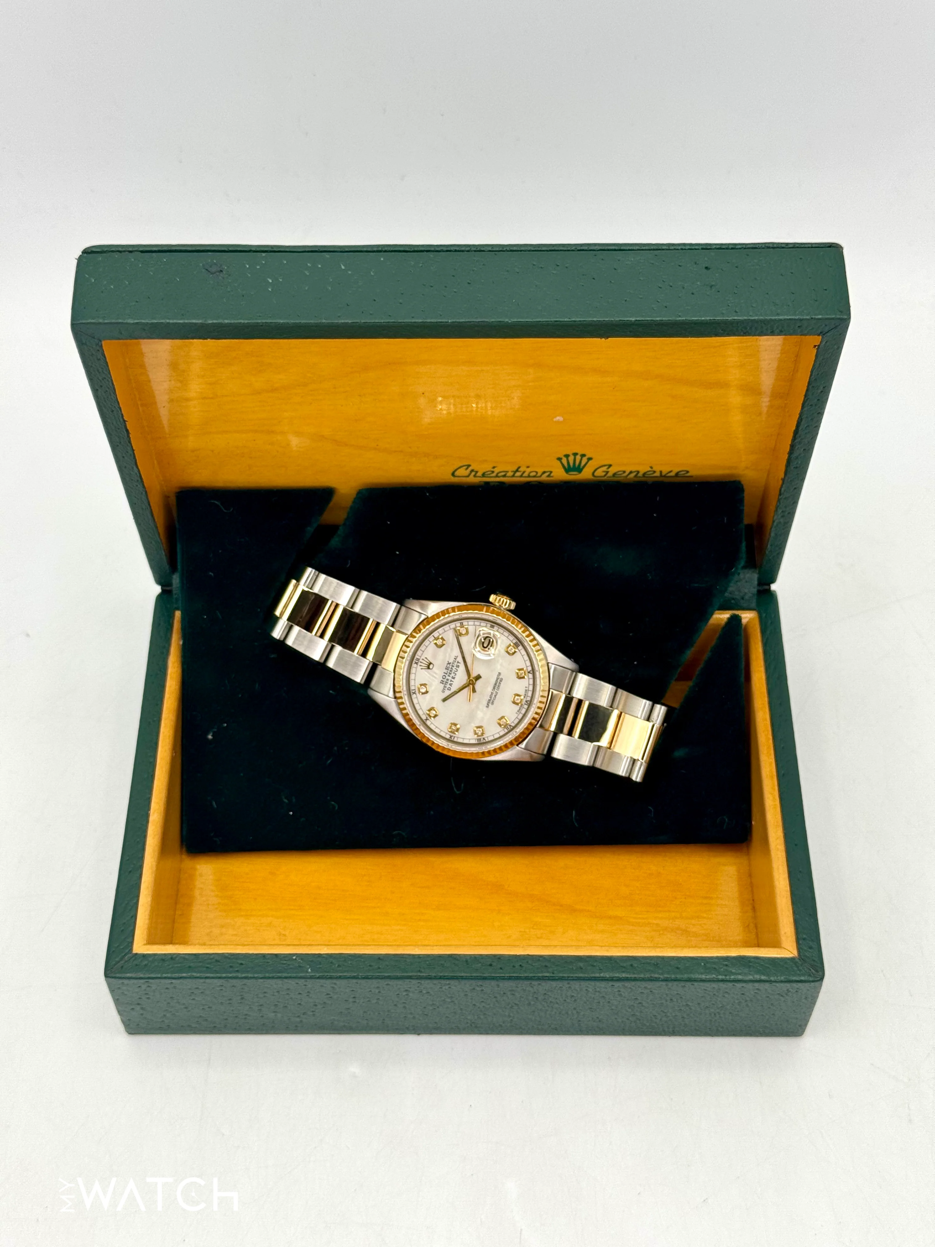 1972 Rolex Datejust 36mm 1601 Two-Tone Oyster Mother of Pearl Diamond Dial - Image 10