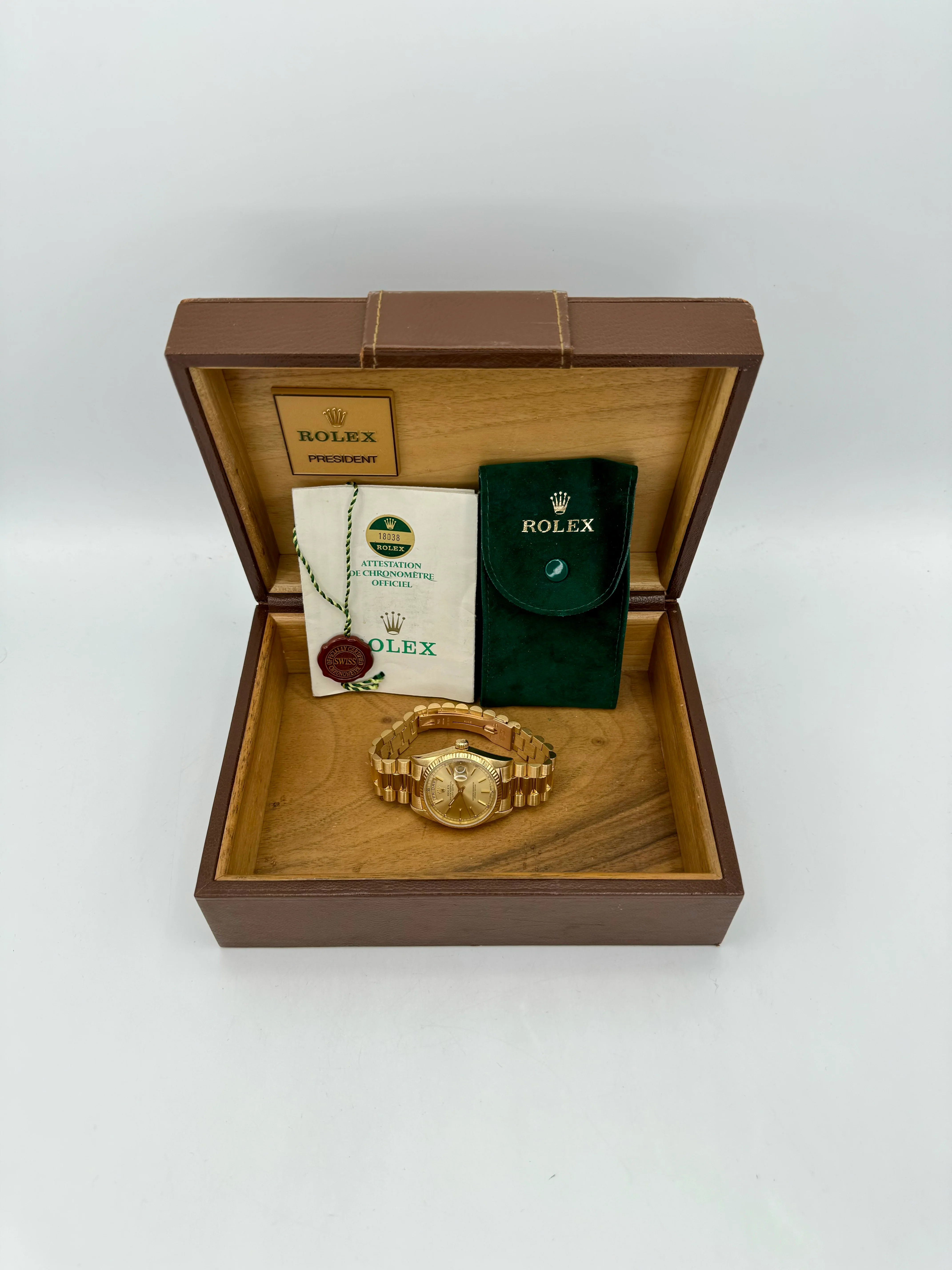 1985 Rolex Day-Date 36mm 18038 Presidential Champagne Dial - Image 12