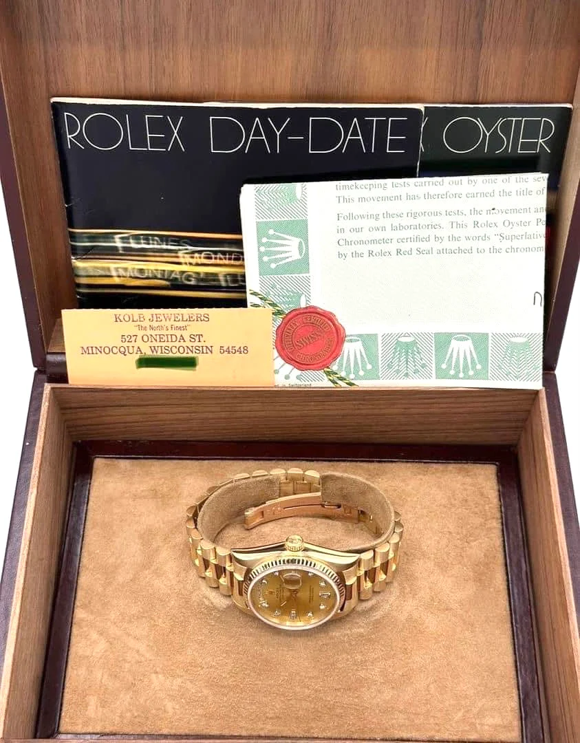 1983 Rolex Day-Date 36mm 18038 Presidential Champagne Diamond Dial - Image 11