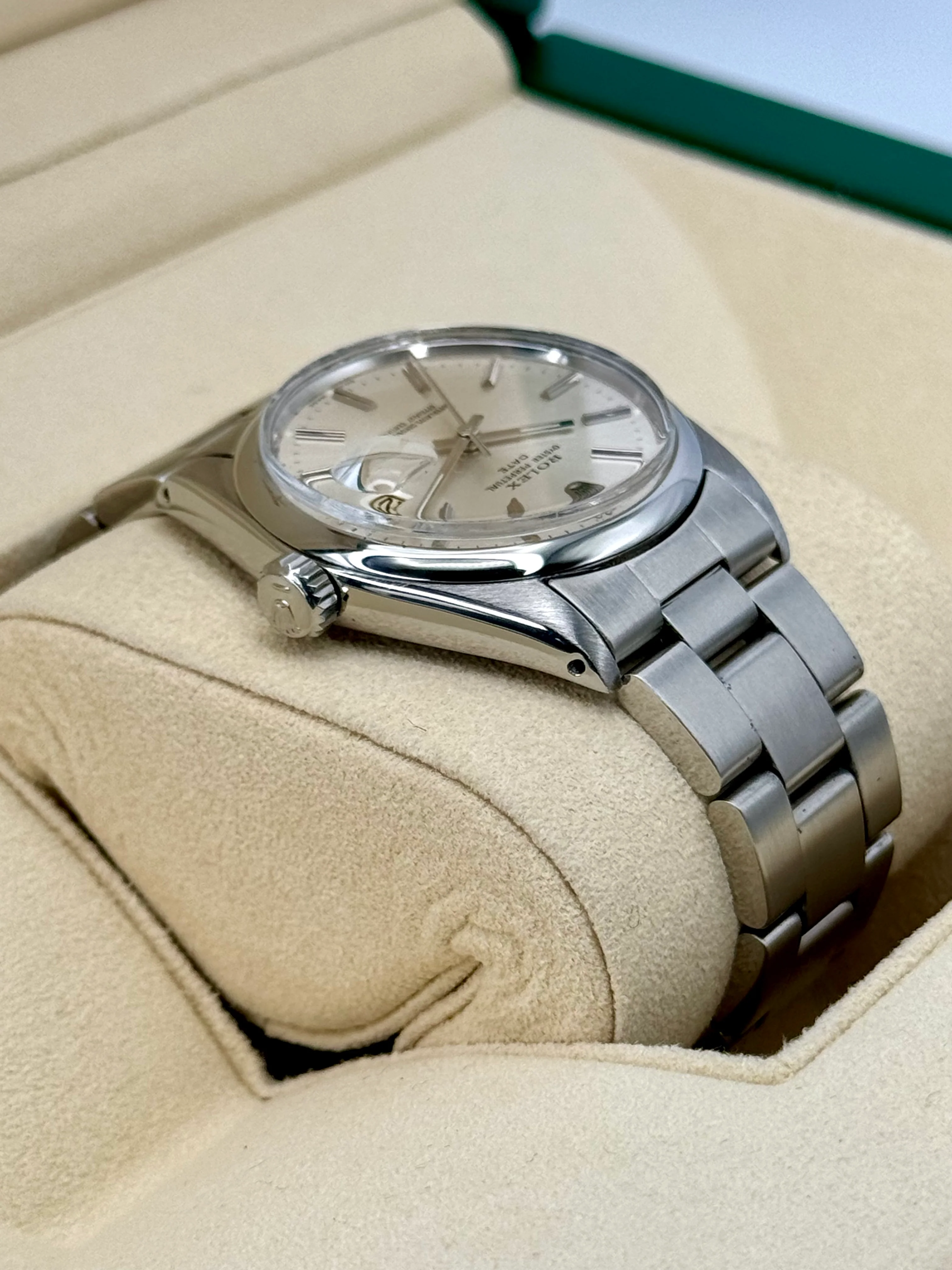 1983 Rolex Oyster Perpetual Date 34mm 1500 Stainless Steel Silver Dial - Image 8