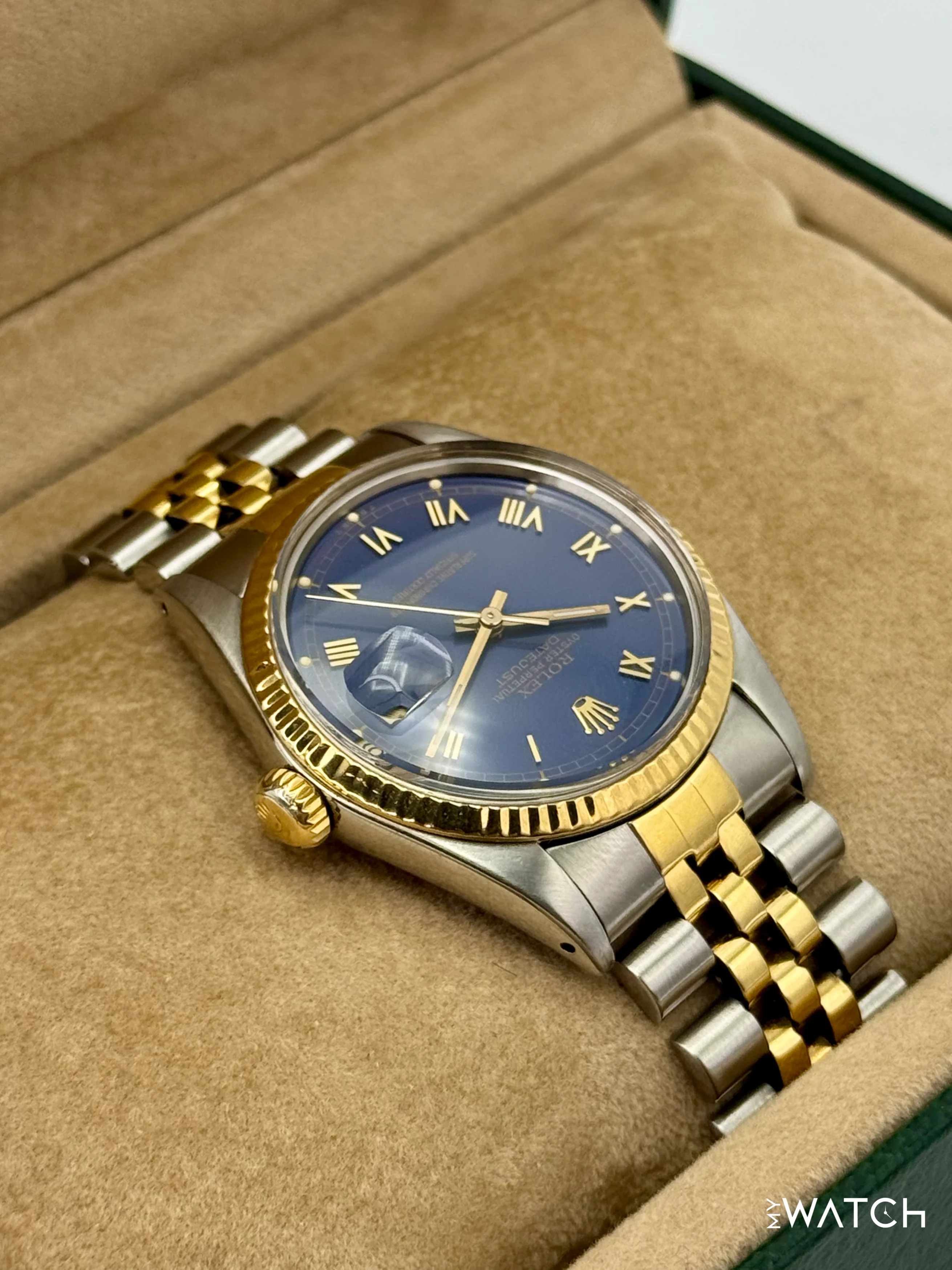 1985 Rolex Datejust 36mm 16013 Two-Tone Jubilee Blue Roman Numeral Dial - Image 6