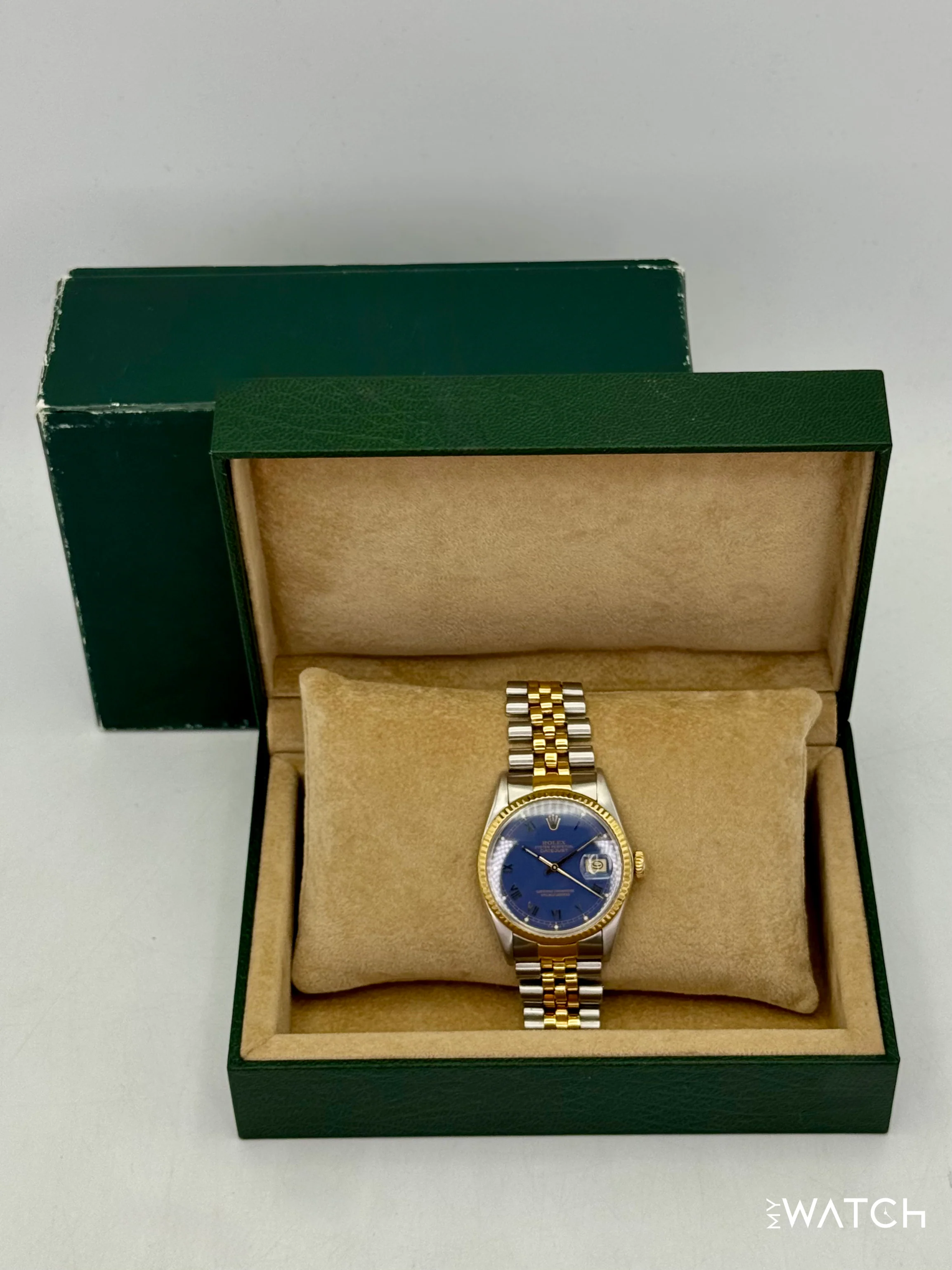 1985 Rolex Datejust 36mm 16013 Two-Tone Jubilee Blue Roman Numeral Dial - Image 8