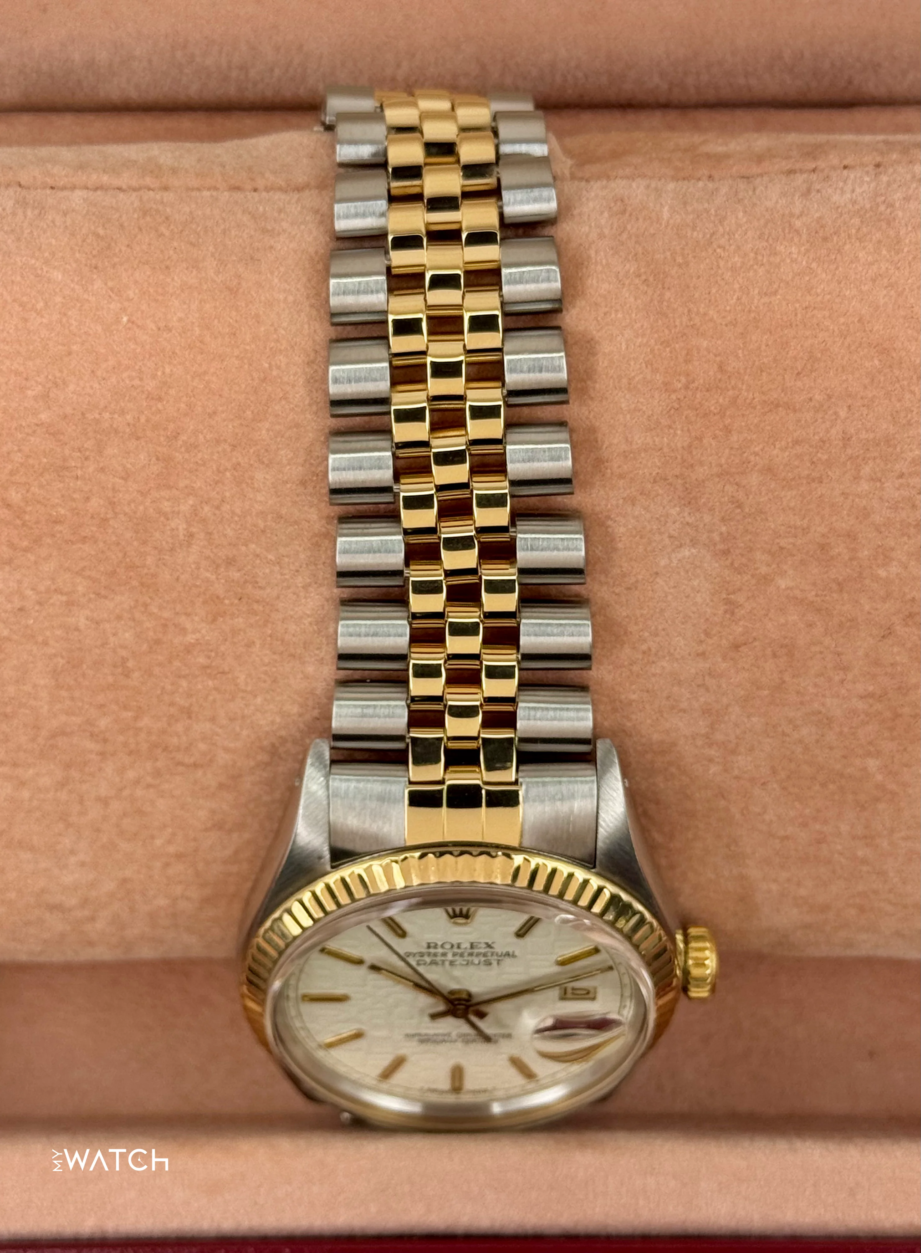 1987 Rolex Datejust 36mm 16013 Two-Tone Jubilee Ivory Anniversary Dial - Image 4