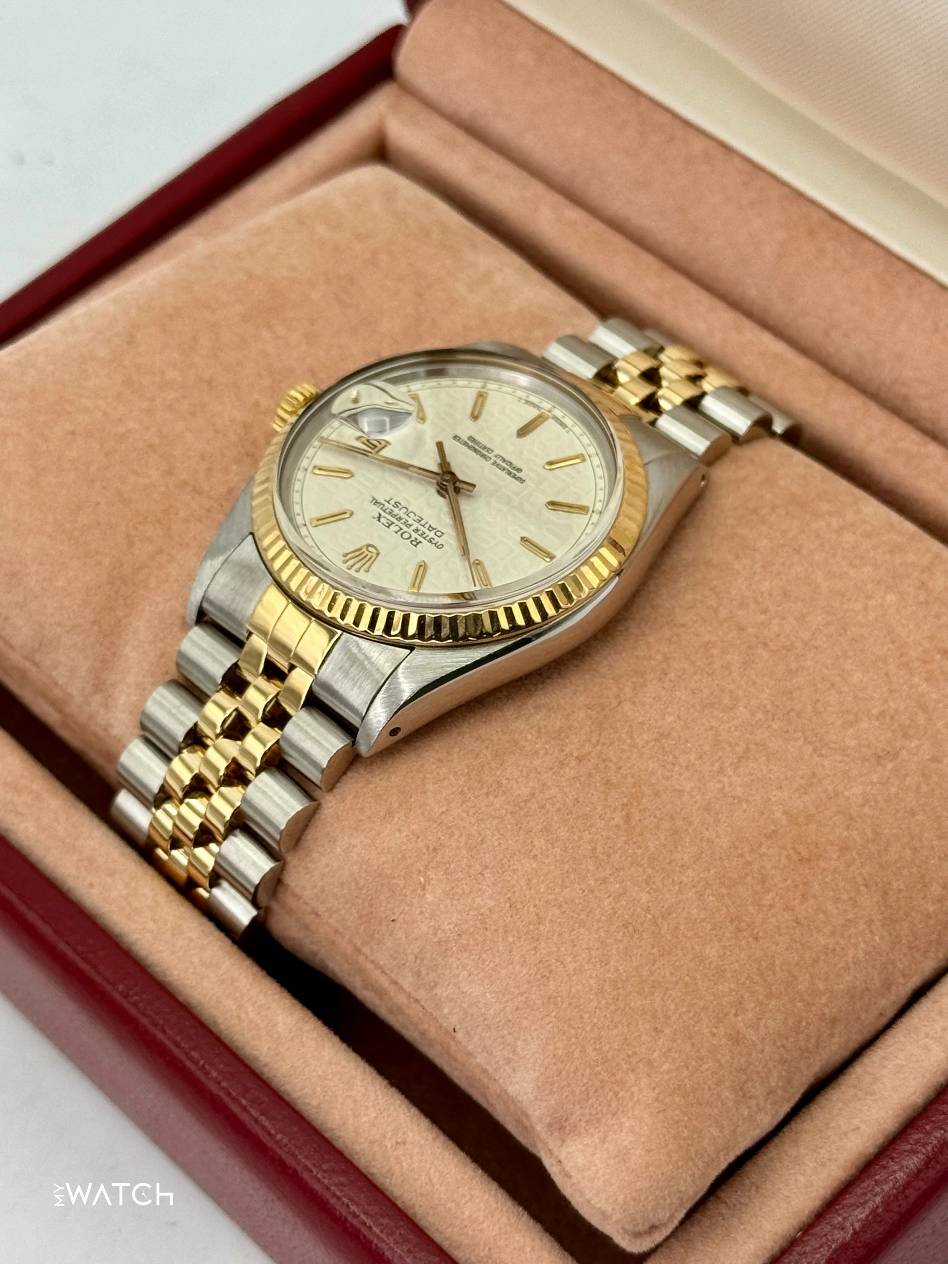 1987 Rolex Datejust 36mm 16013 Two-Tone Jubilee Ivory Anniversary Dial - Image 7