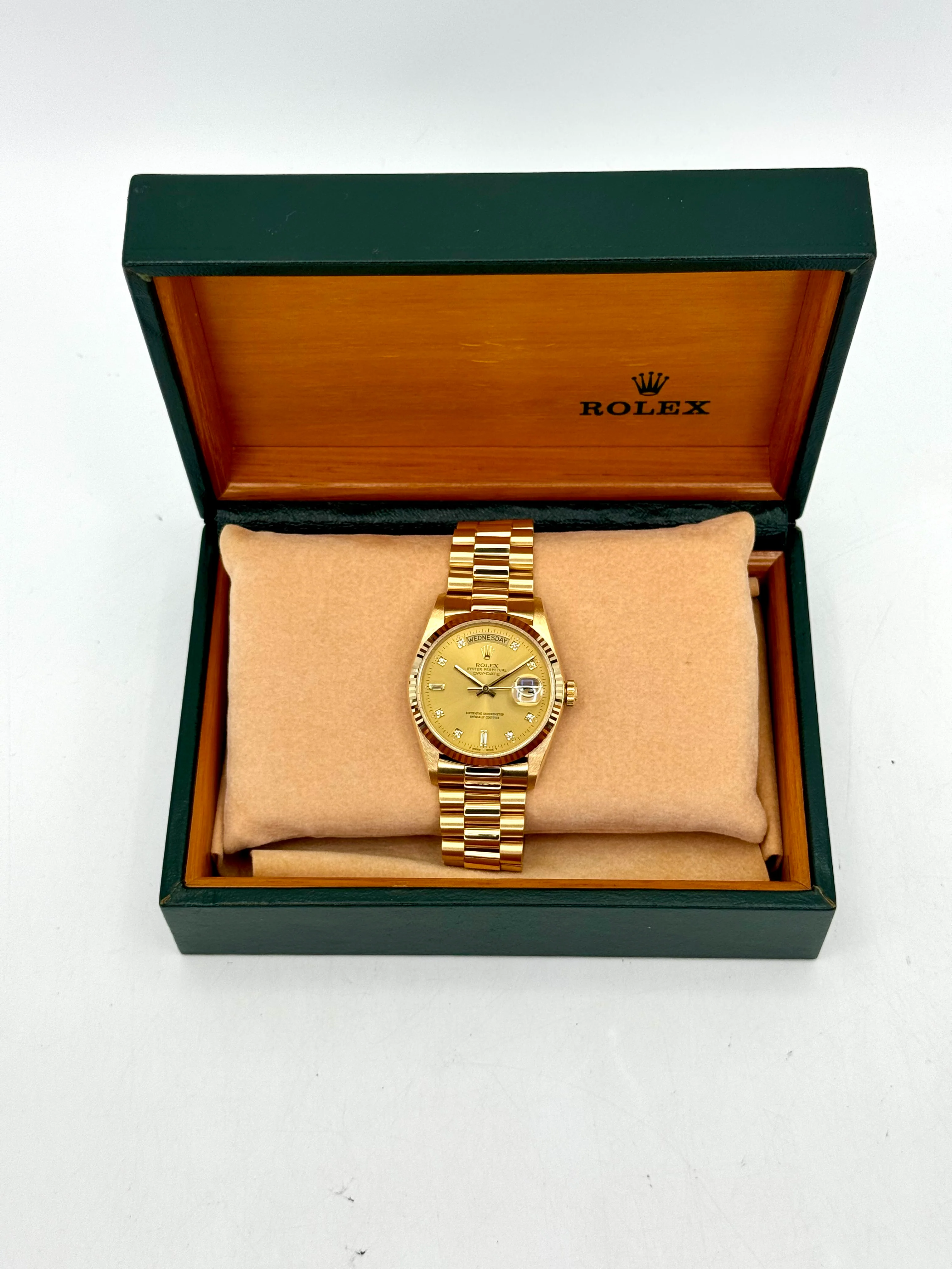 1987 Rolex Day-Date 36mm 18038 Presidential Champagne Diamond Dial - Image 12