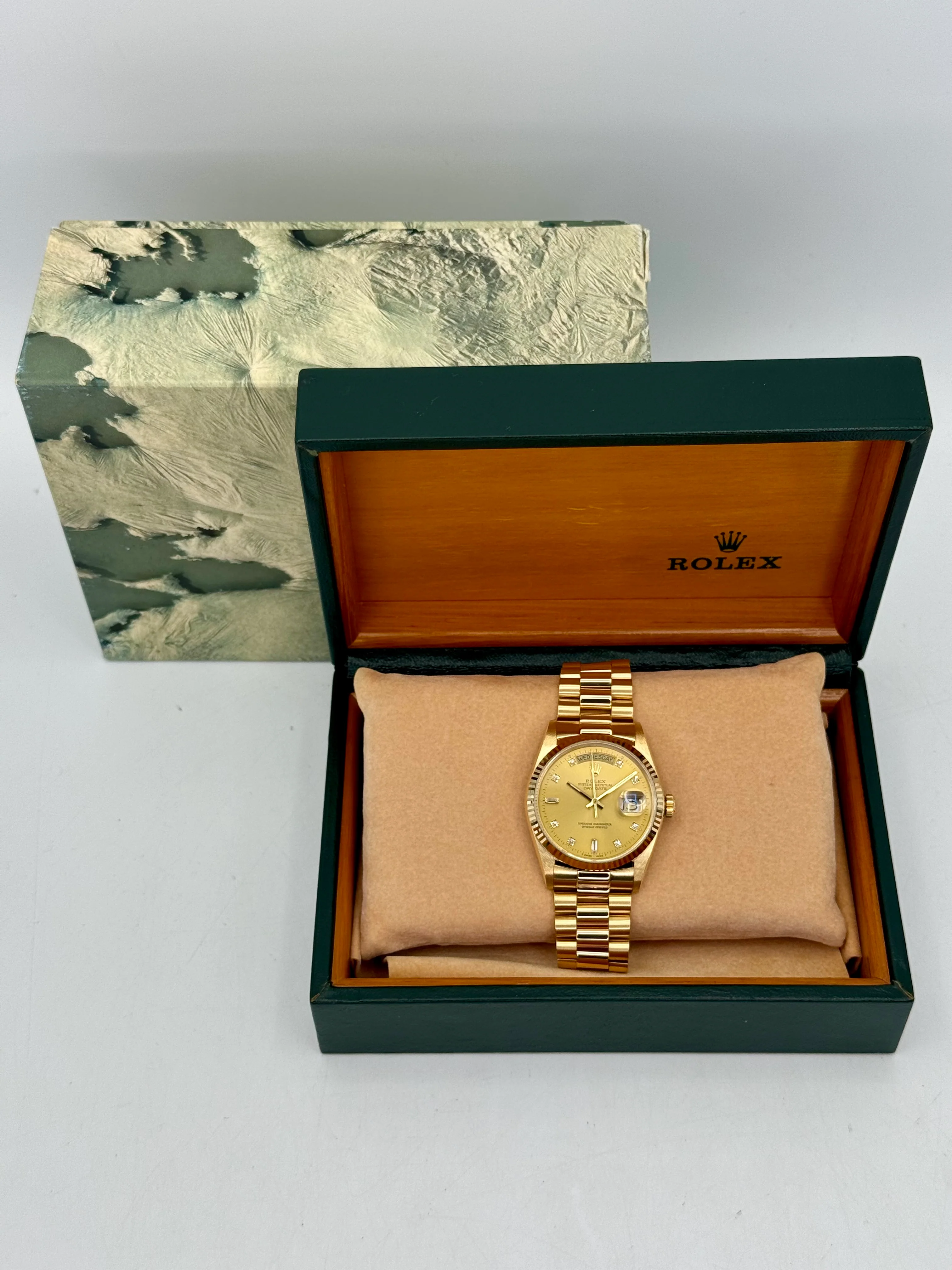 1987 Rolex Day-Date 36mm 18038 Presidential Champagne Diamond Dial - Image 13