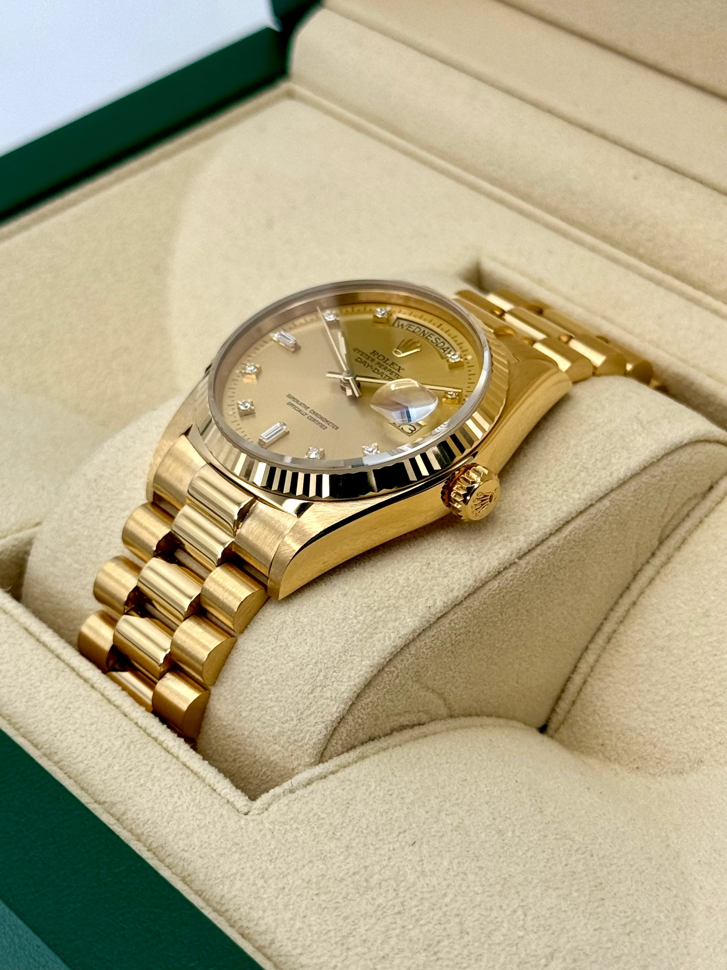 1987 Rolex Day-Date 36mm 18038 Presidential Champagne Diamond Dial - Image 5