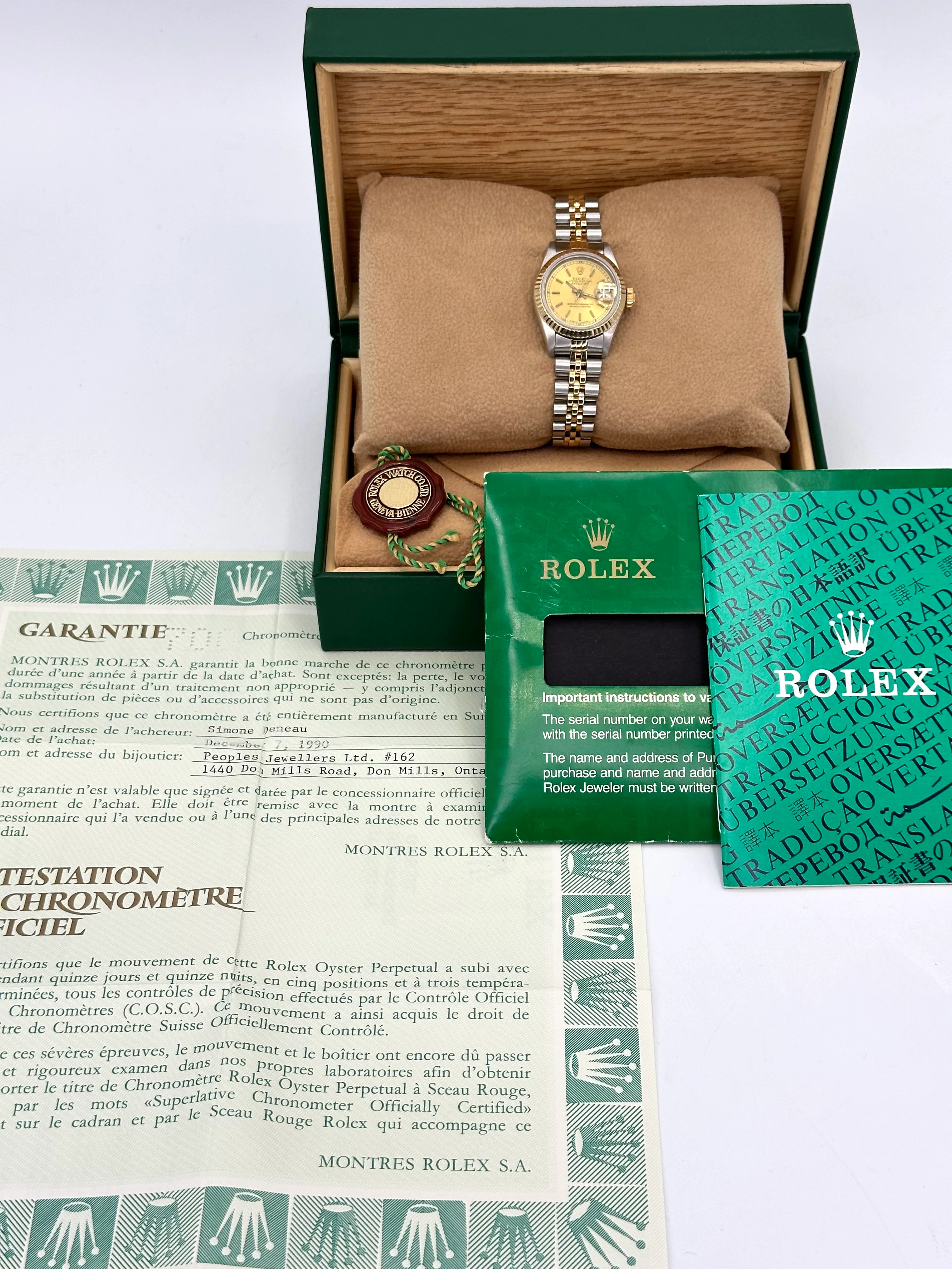 1990 Rolex Lady Datejust 26mm 69173 Two-Tone Jubilee Champagne Dial - Image 11