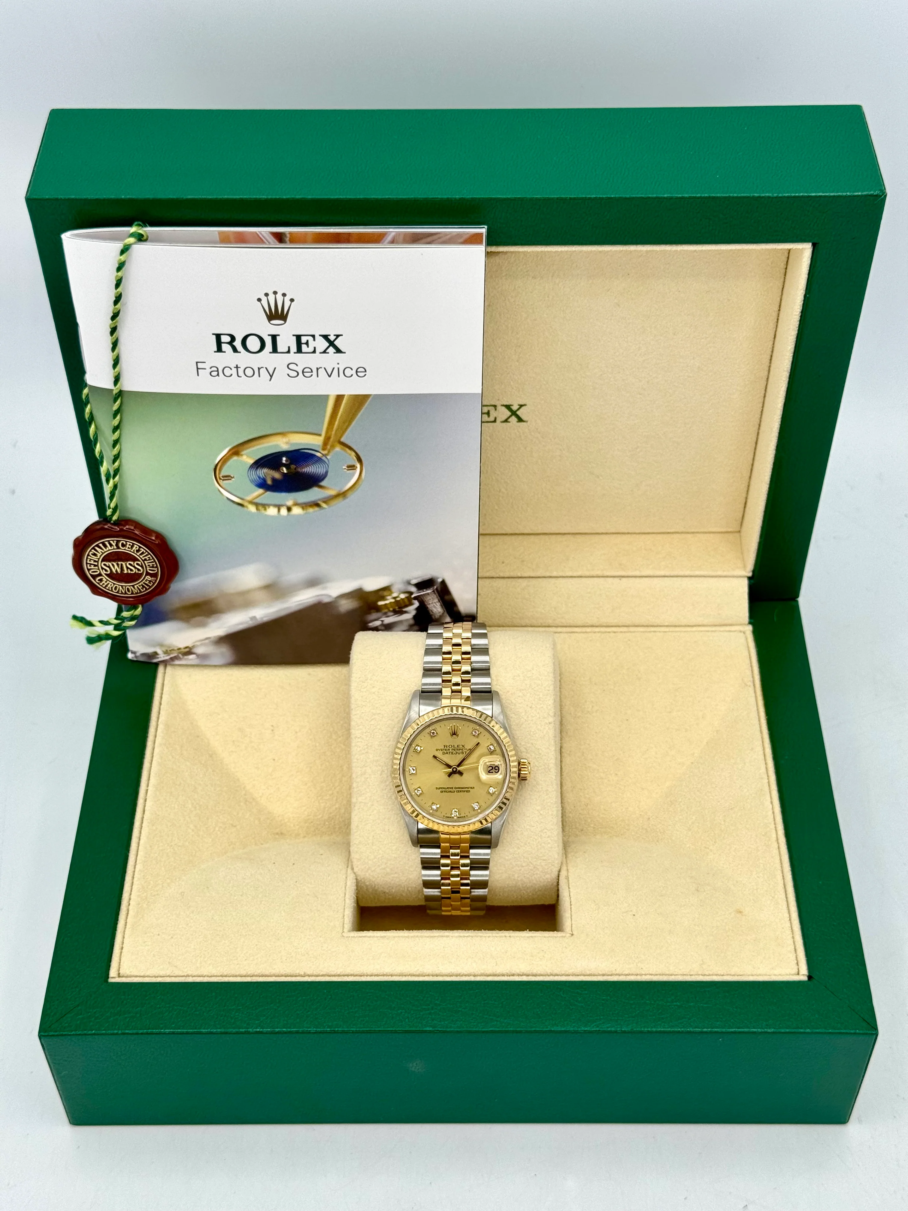 1991 Rolex Datejust 31mm 68273 Two-Tone Jubilee Champagne Diamond DIal - Image 12