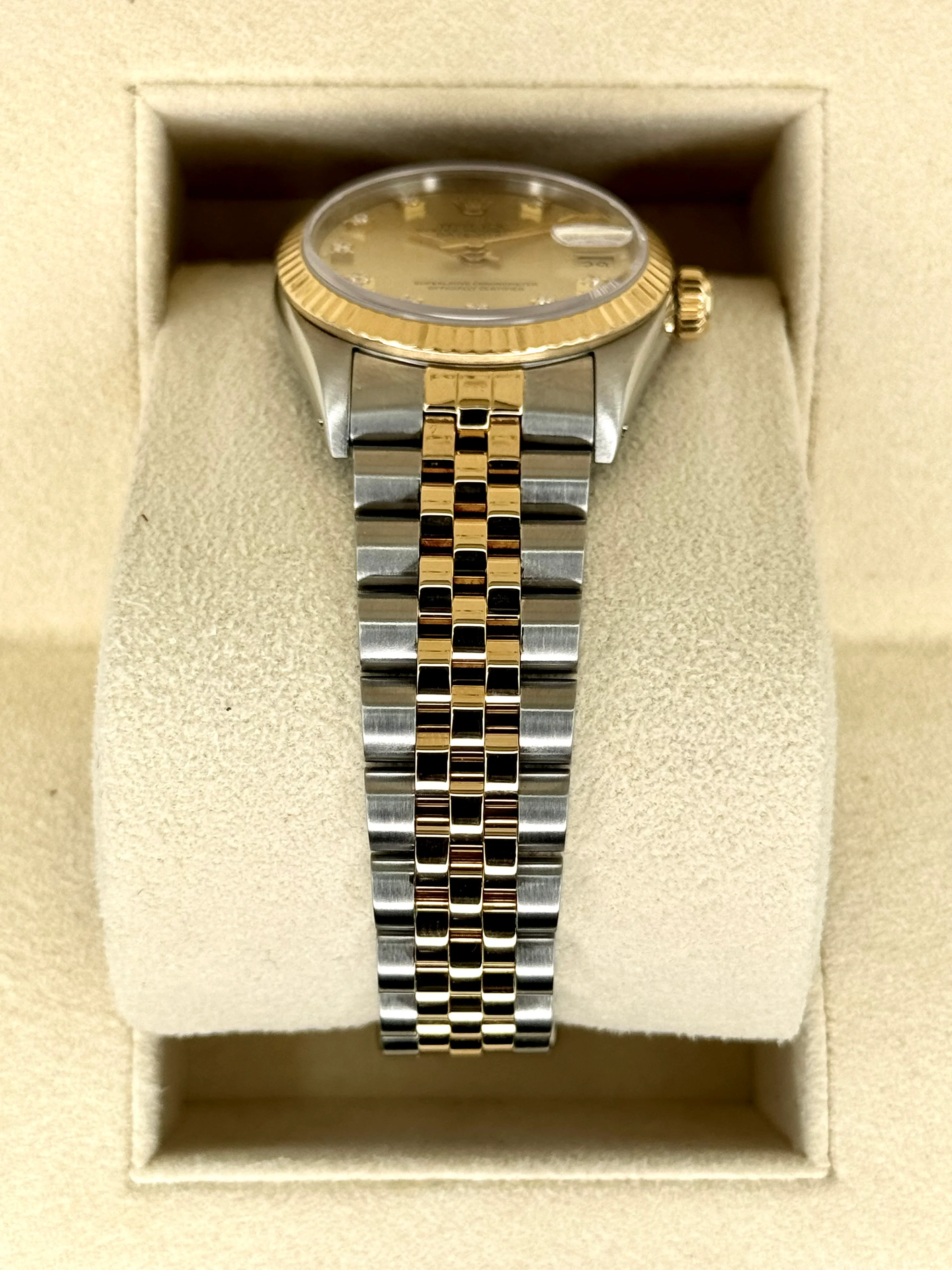 1991 Rolex Datejust 31mm 68273 Two-Tone Jubilee Champagne Diamond DIal - Image 3