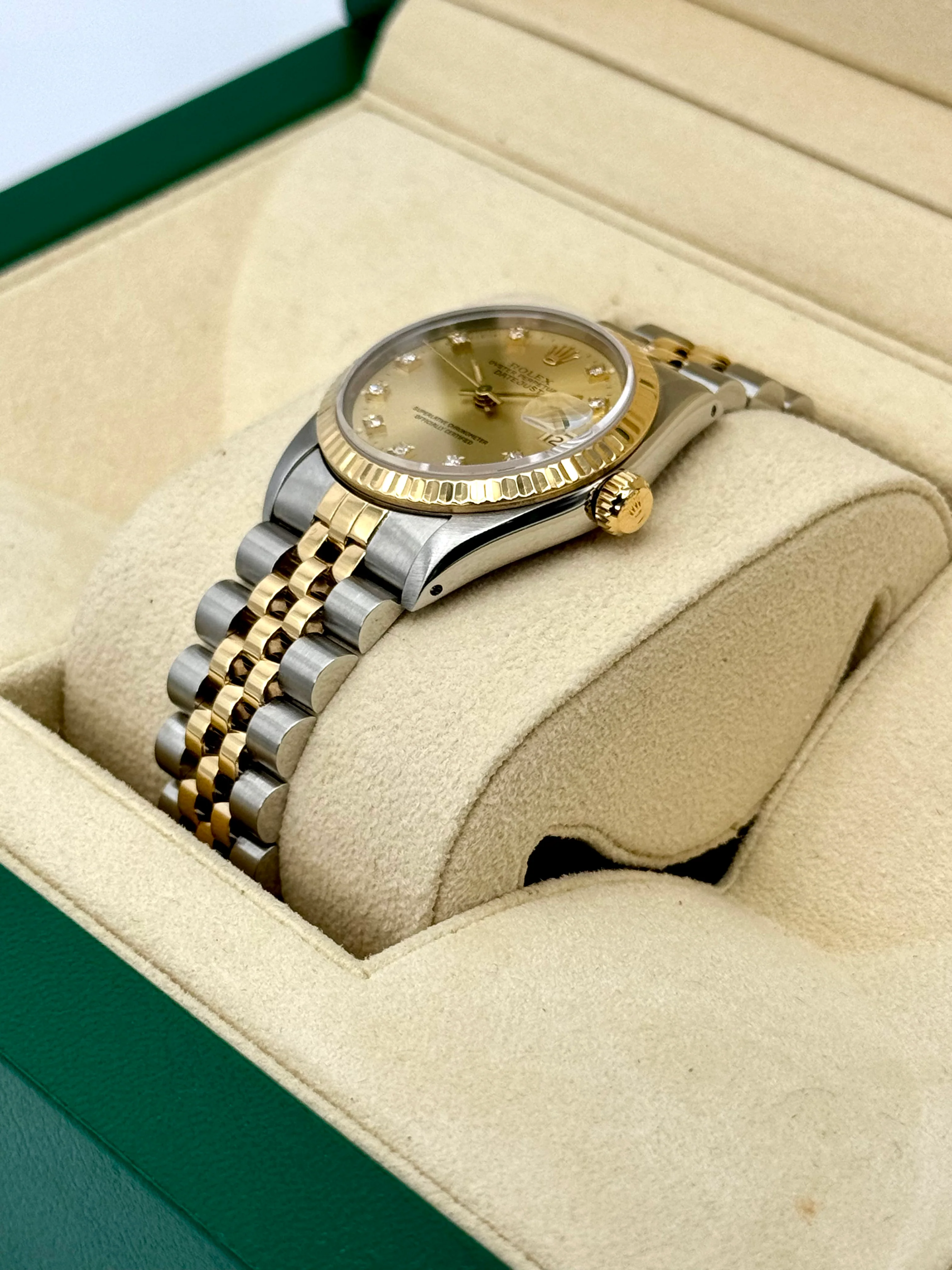 1991 Rolex Datejust 31mm 68273 Two-Tone Jubilee Champagne Diamond DIal - Image 5