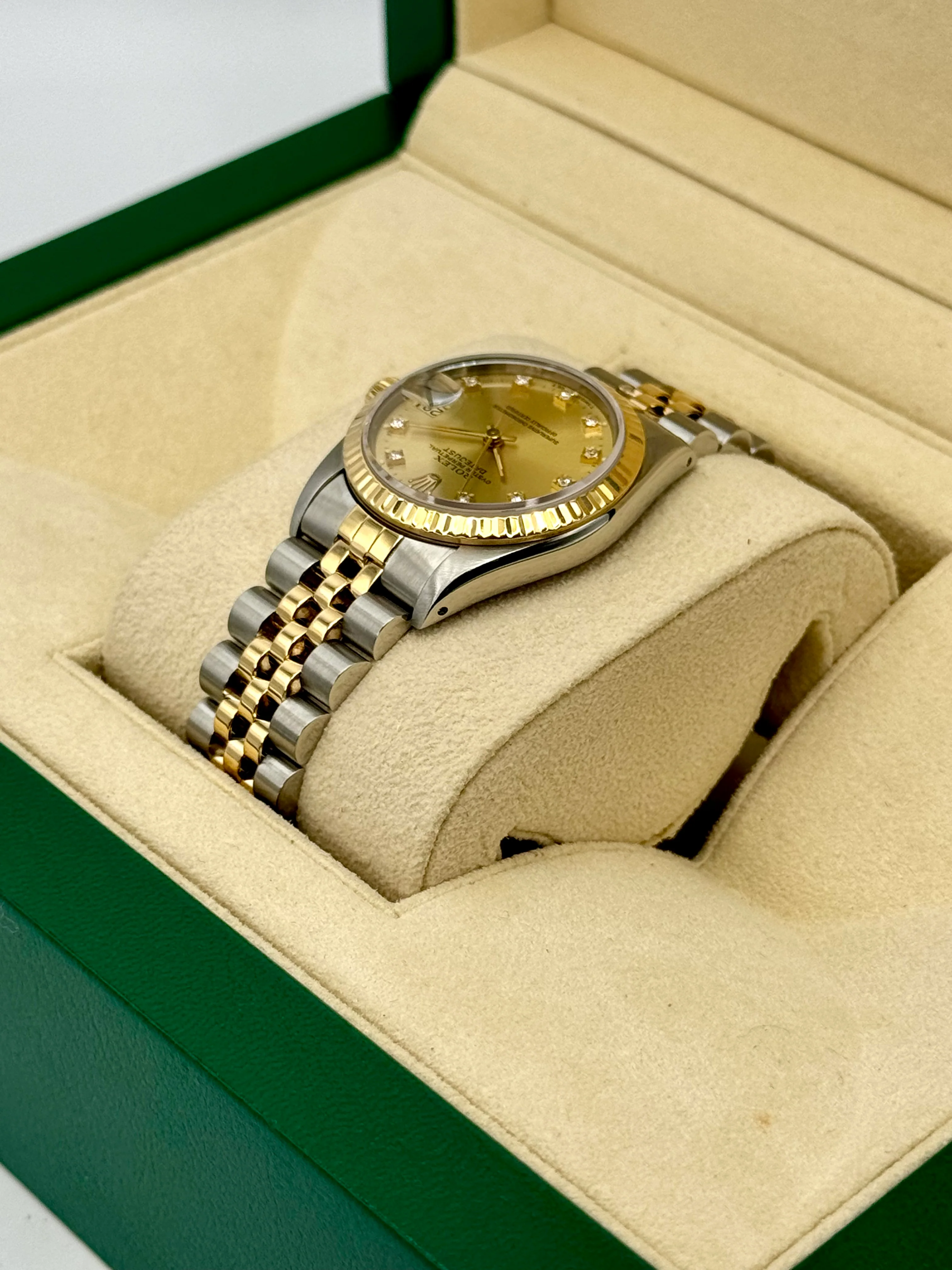 1991 Rolex Datejust 31mm 68273 Two-Tone Jubilee Champagne Diamond DIal - Image 7