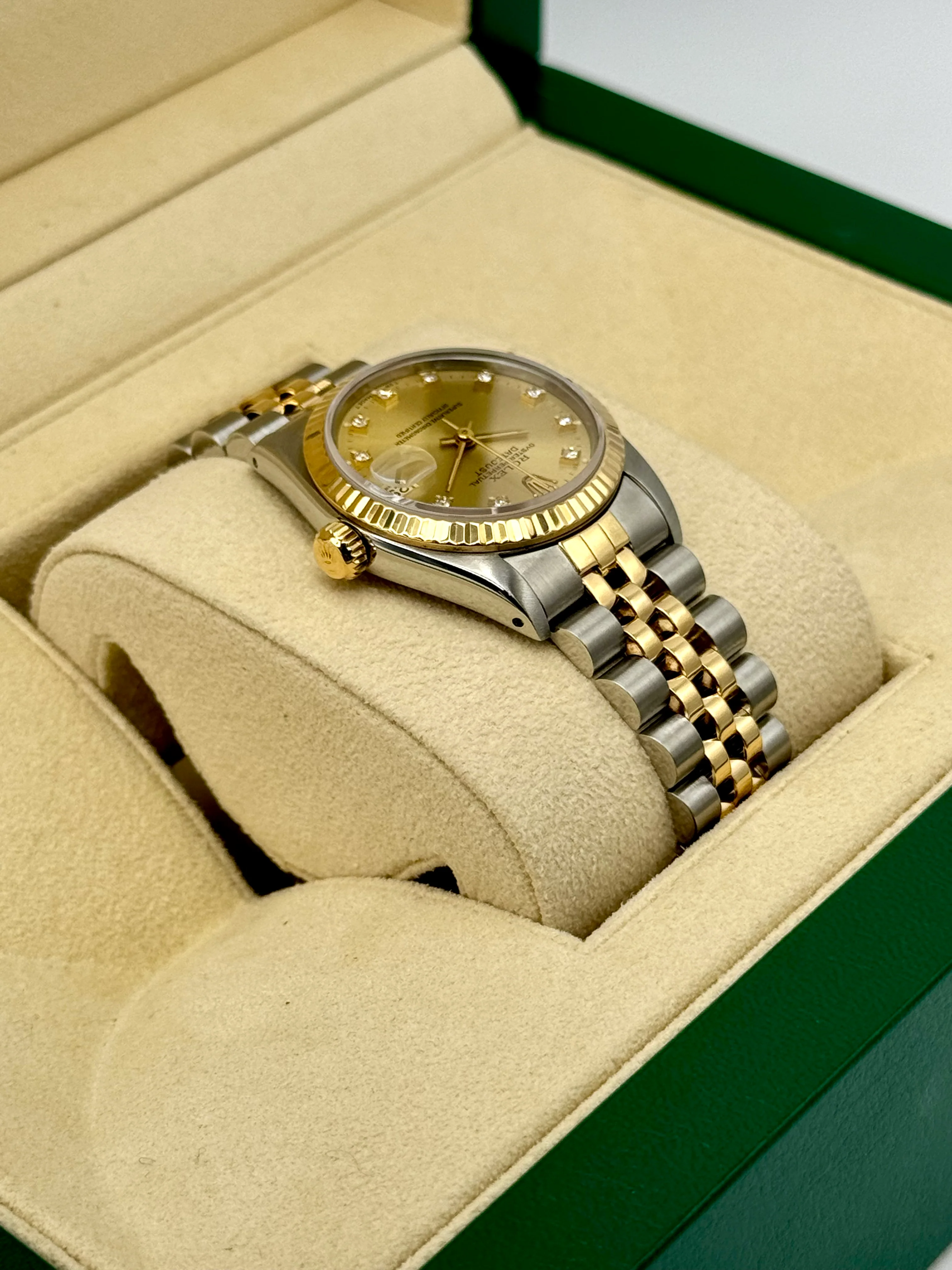 1991 Rolex Datejust 31mm 68273 Two-Tone Jubilee Champagne Diamond DIal - Image 8