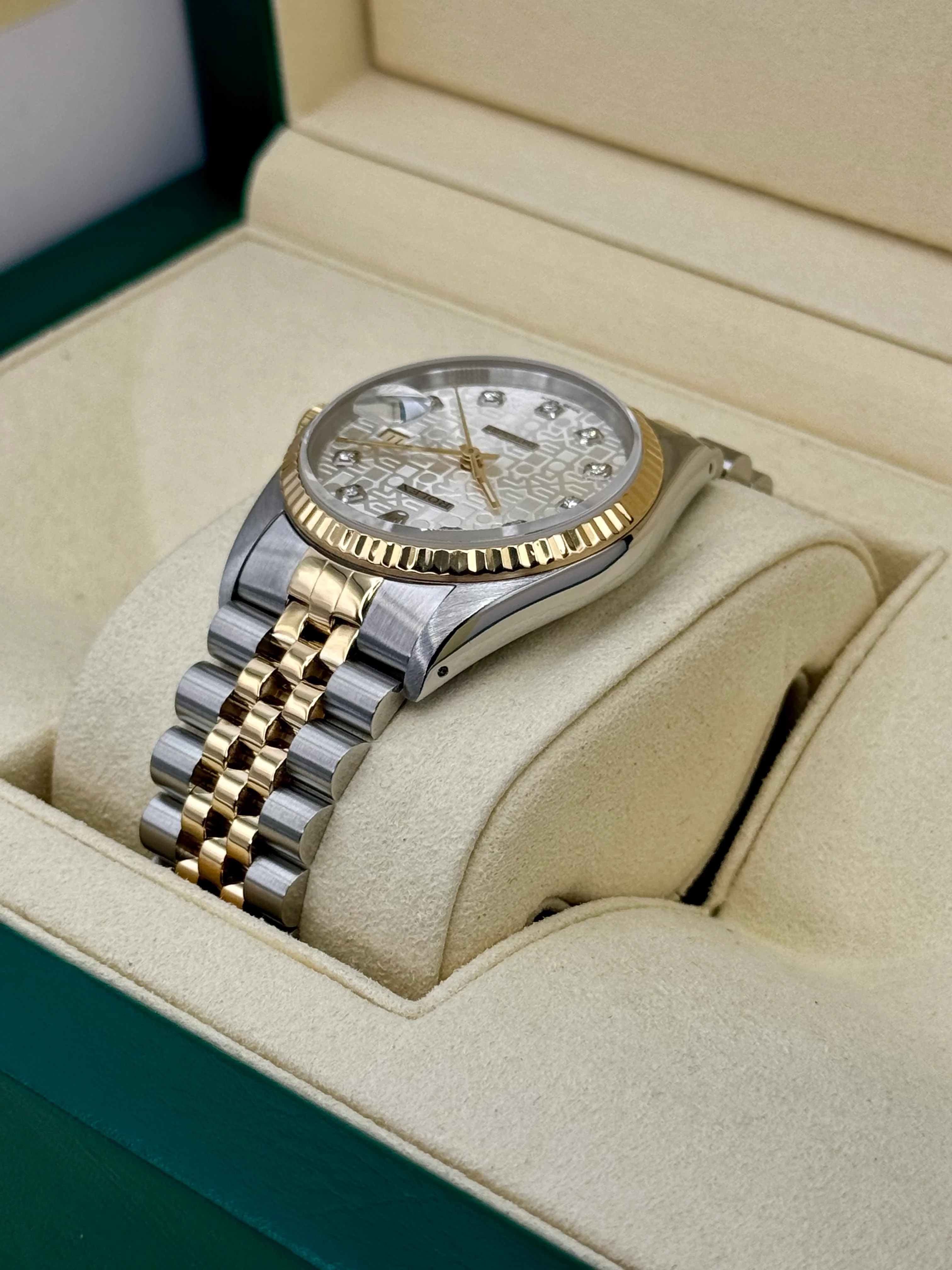 1992 Rolex Datejust 36mm 16233 Two-Tone 10 Diamond Anniversary Dial - Image 7