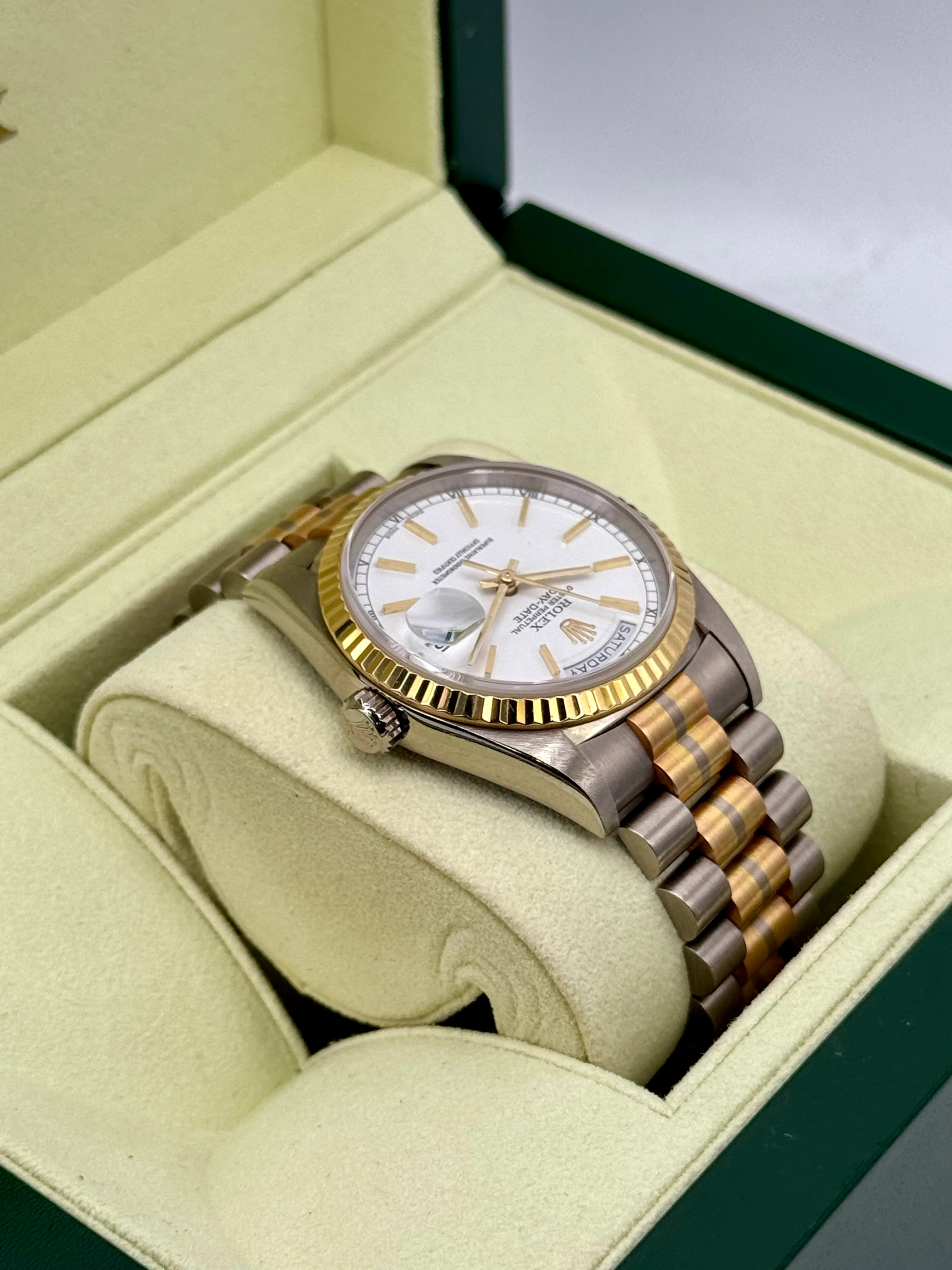 1995 Rolex Day-Date Tridor 36mm 18239BIC Jubilee White Dial - Image 5
