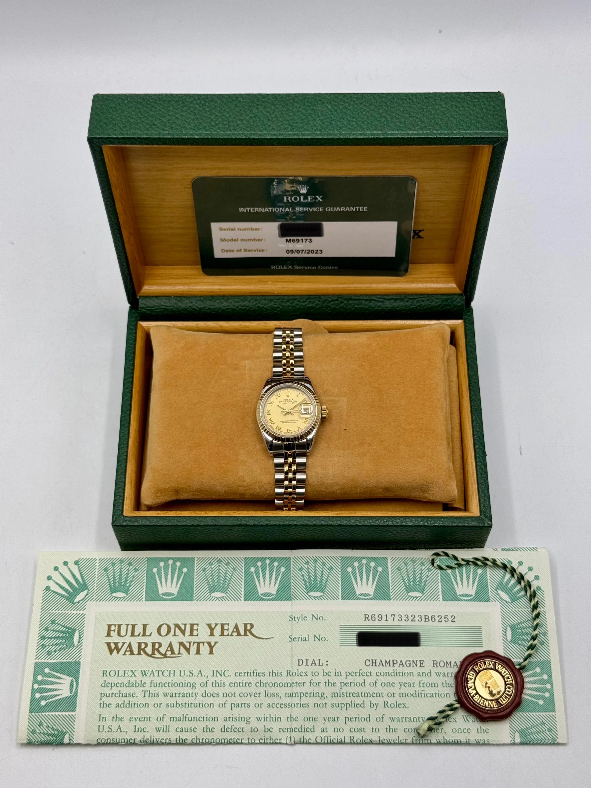 1997 Rolex Lady Datejust 26mm 69173 Two-Tone Jubilee Champagne Dial - Image 10