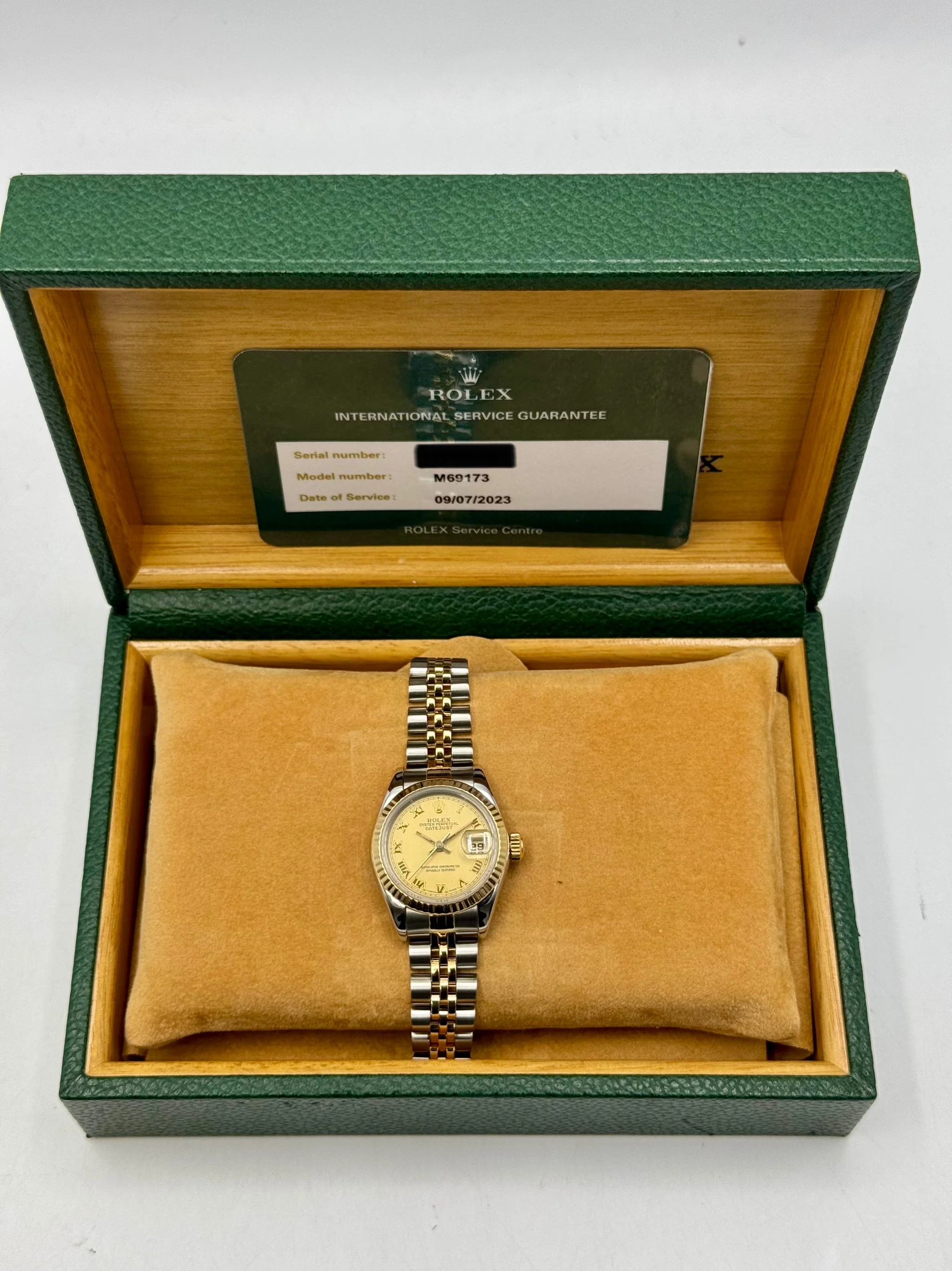 1997 Rolex Lady Datejust 26mm 69173 Two-Tone Jubilee Champagne Dial - Image 9