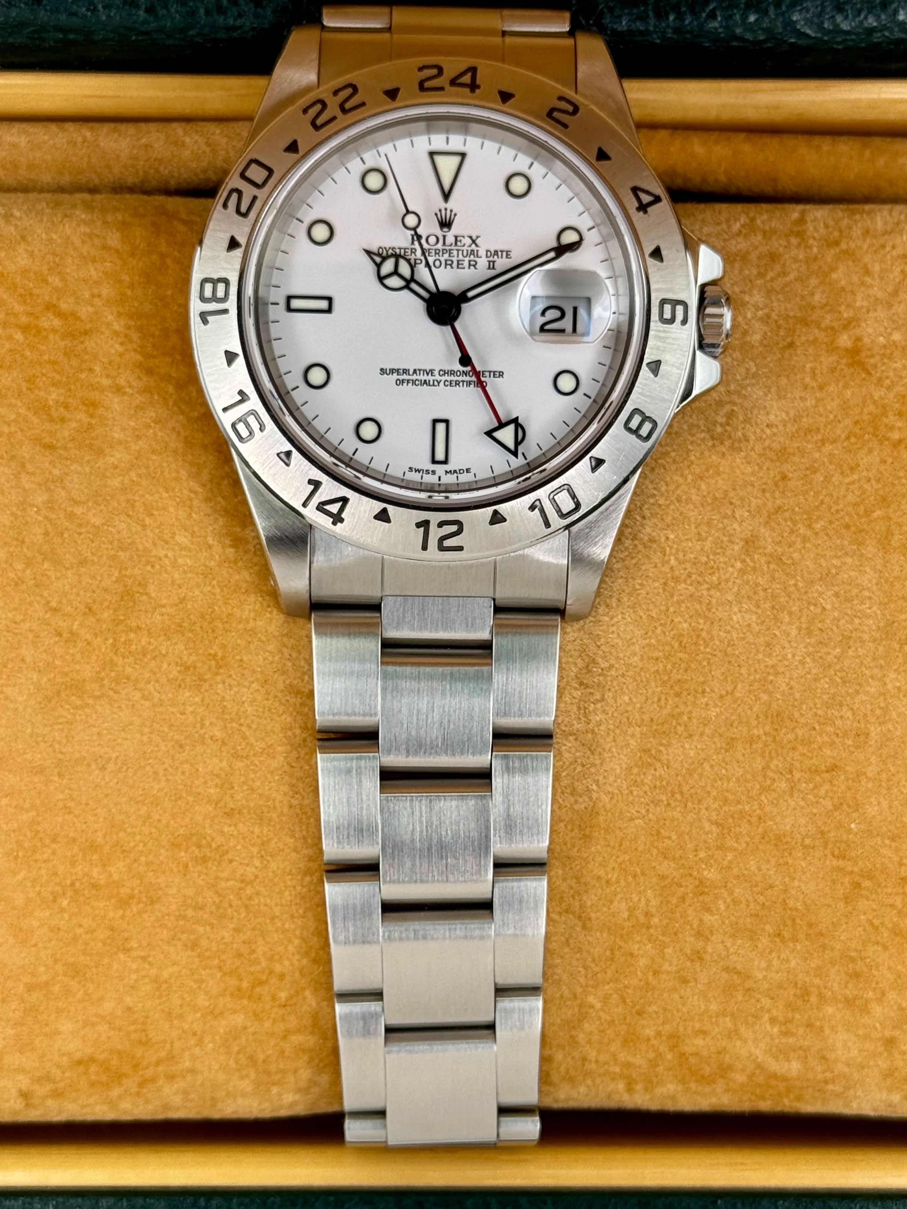 2000 Rolex Explorer II 40mm 16570 Stainless Steel Polar White Dial - Image 4