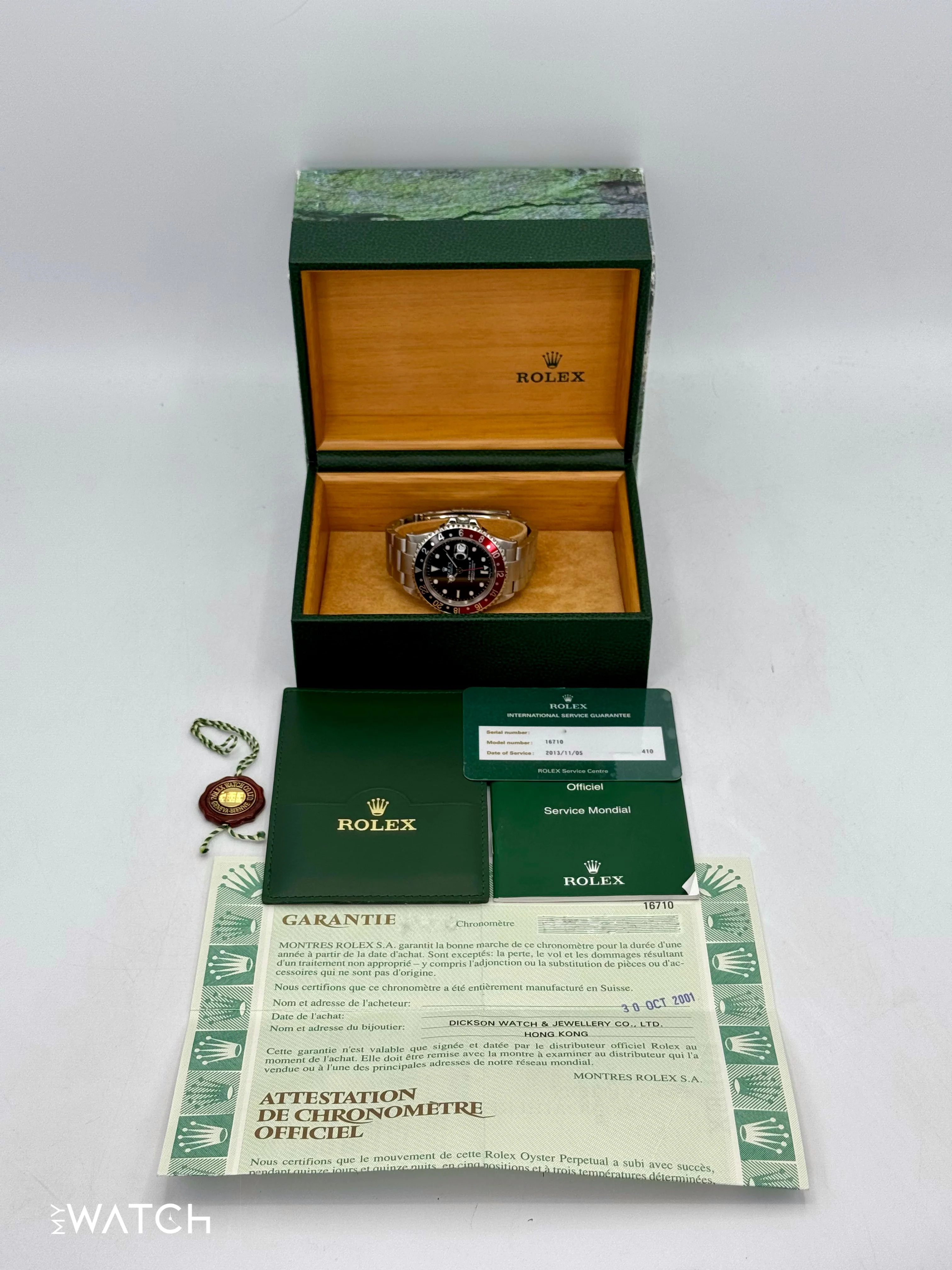 2001 Rolex GMT Master II "Coke" 40mm 16710 Stainless Steel Oyster Black Dial - Image 9