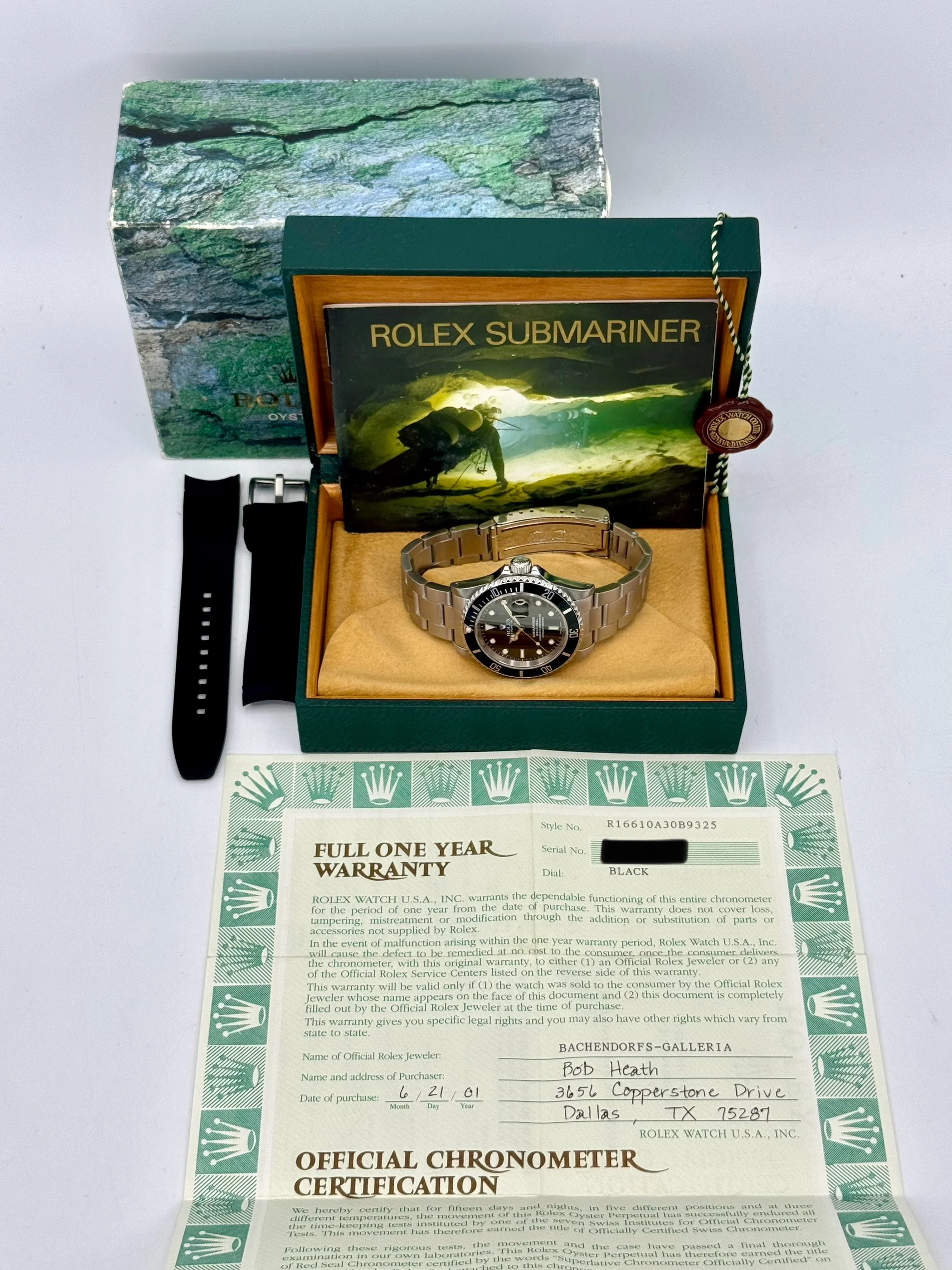 2001 Rolex Submariner Date 40mm 16610 Stainless Steel Black Dial - Image 12