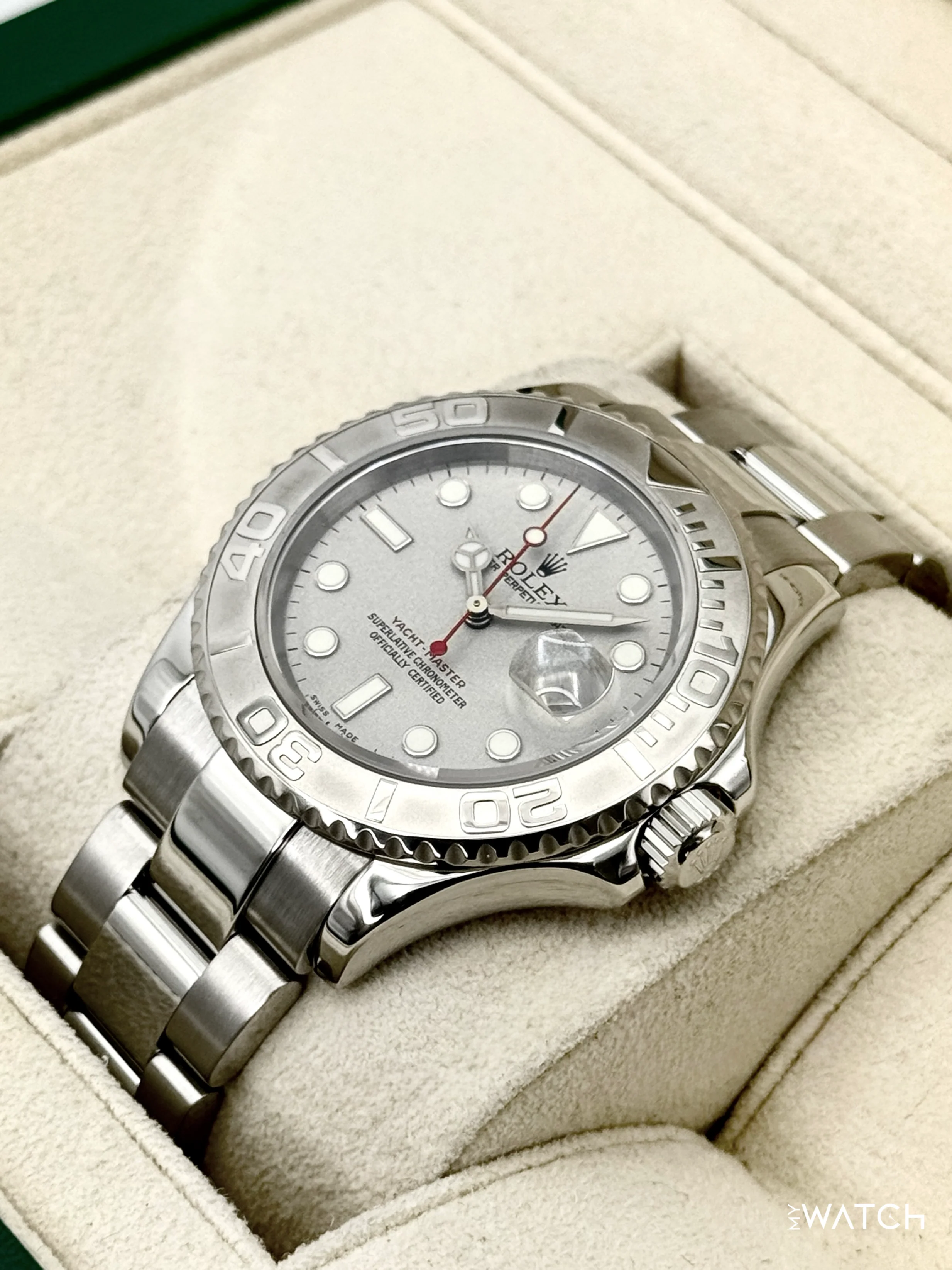 2004 Rolex Yacht-Master 40mm 16622 Stainless Steel Oyster Platinum Bezel and Dial - Image 5
