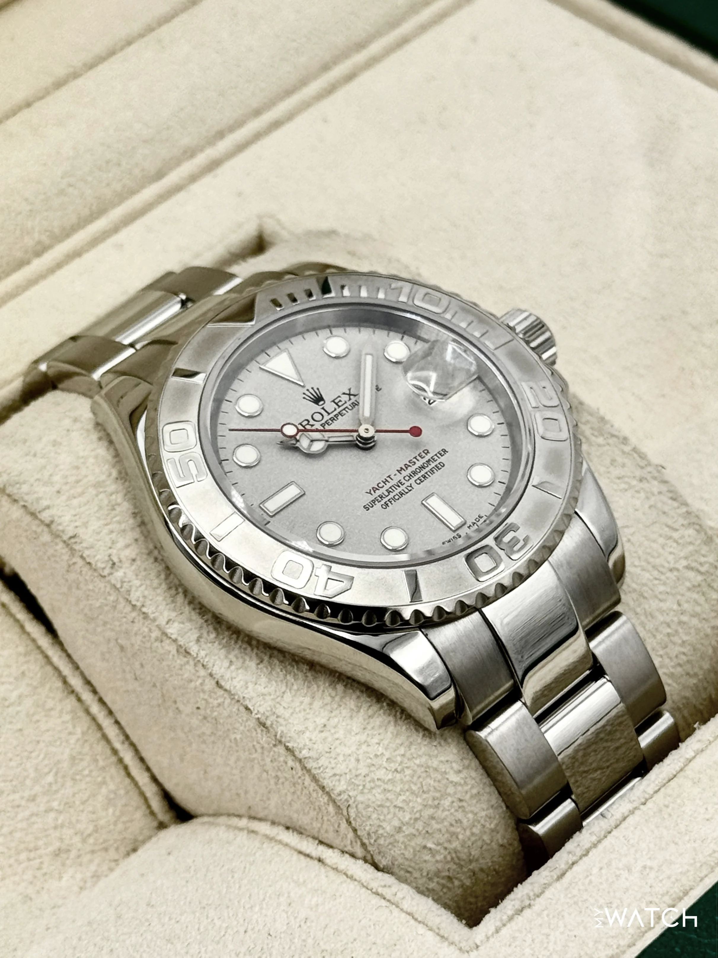 2004 Rolex Yacht-Master 40mm 16622 Stainless Steel Oyster Platinum Bezel and Dial - Image 6