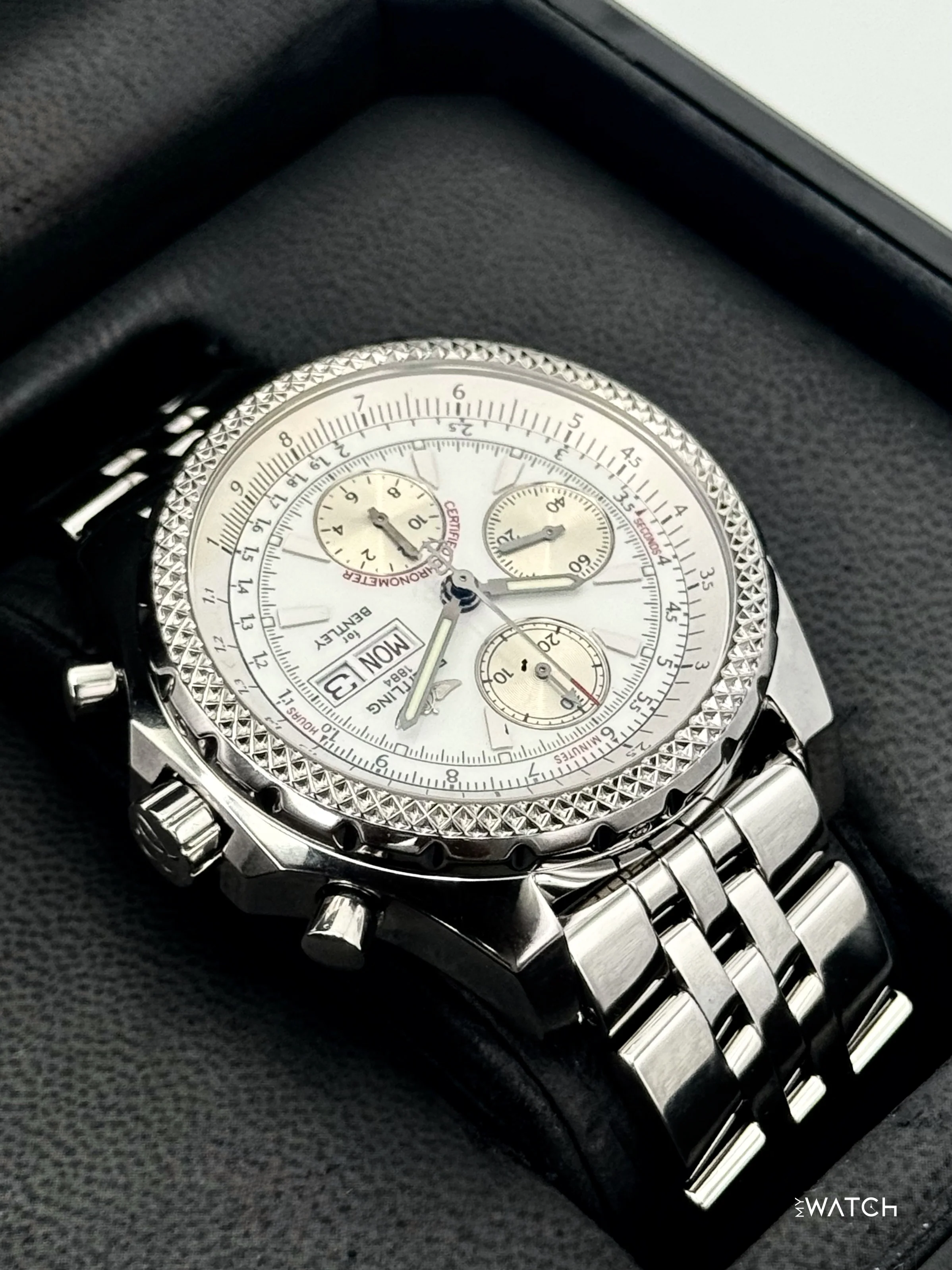 2008 Breitling Bentley Gt 45mm A1336212 Stainless Steel White Dial - Image 8