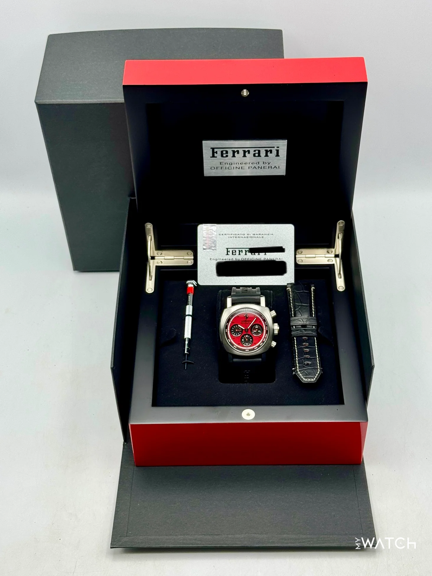 2008 Panerai Ferrari GT Chronograph 45mm F6656 Stainless Steel Red Dial - Image 10