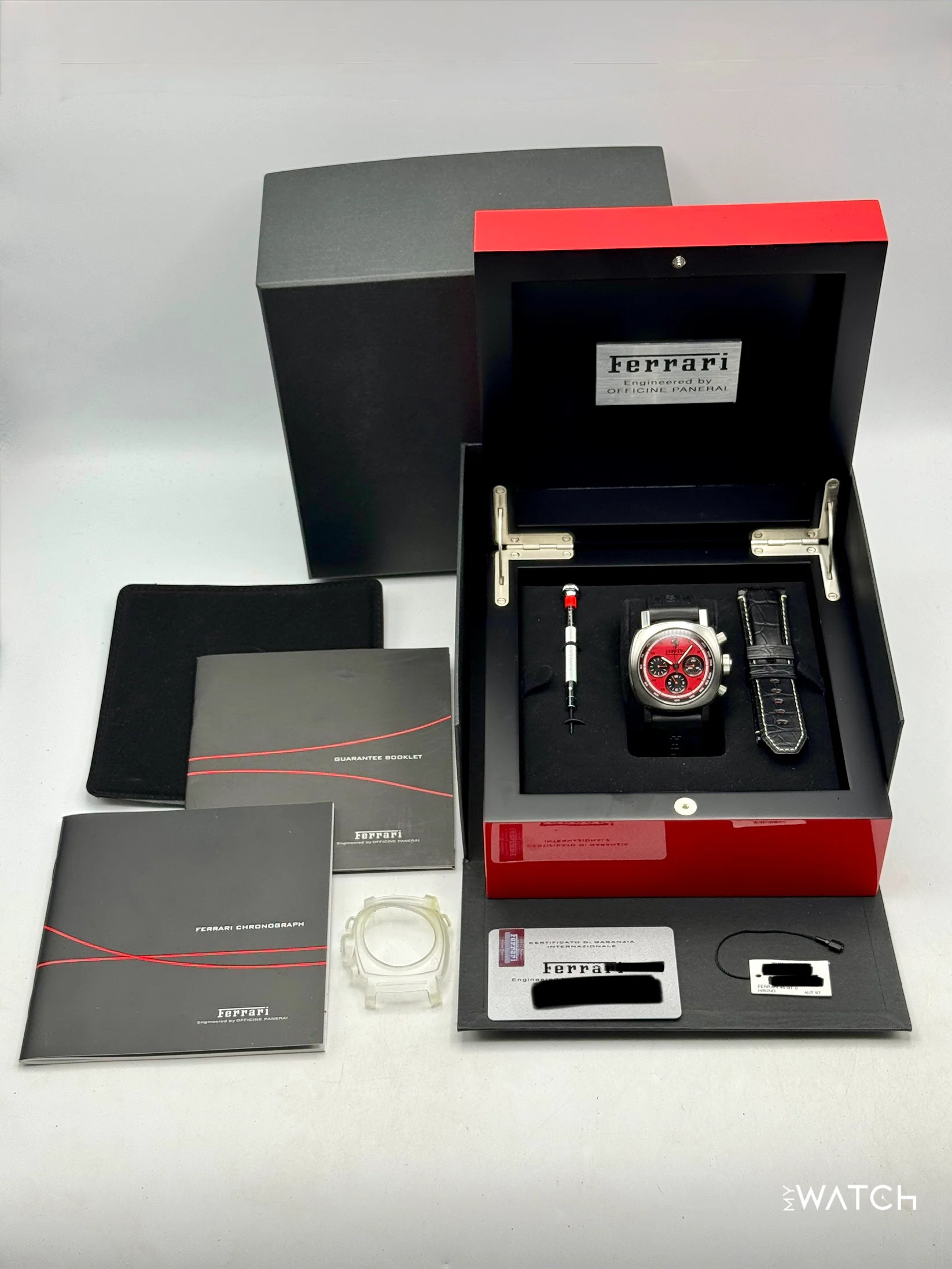 2008 Panerai Ferrari GT Chronograph 45mm F6656 Stainless Steel Red Dial - Image 11