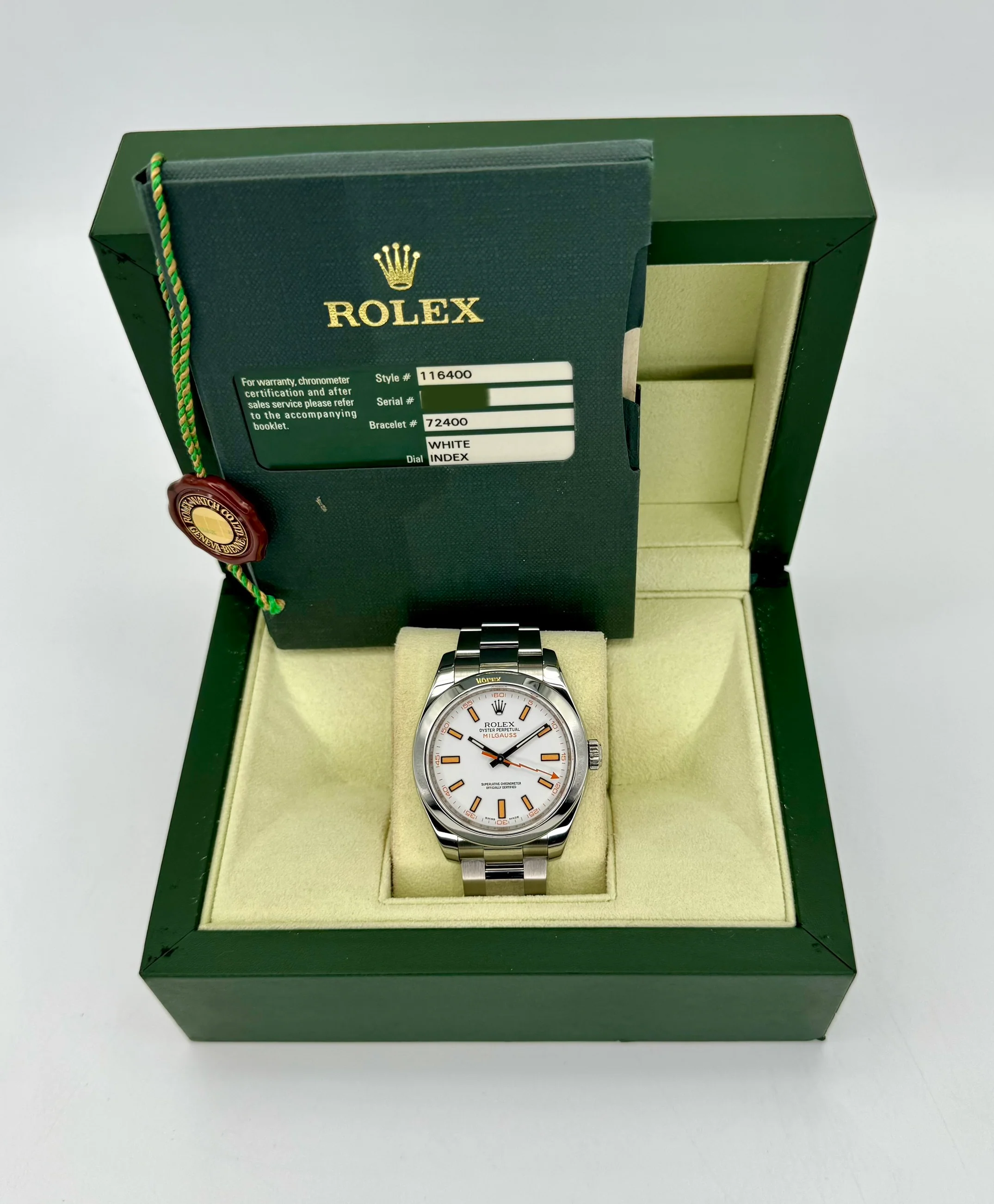 2008 Rolex Milgauss 40mm 116400 Stainless Steel White Dial - Image 11
