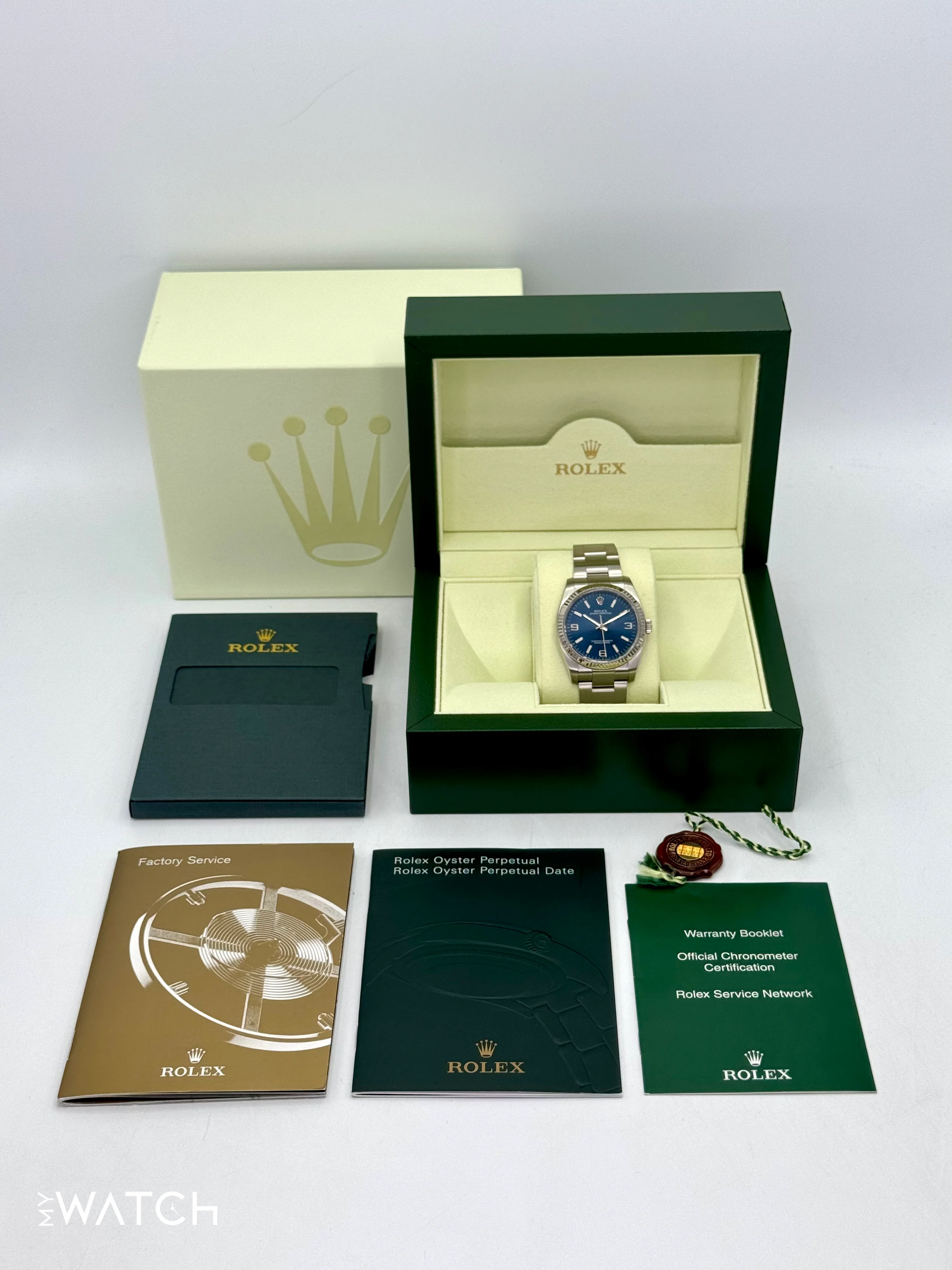 2008 Rolex Oyster Perpetual 36mm 116034 Blue Dial - Image 10