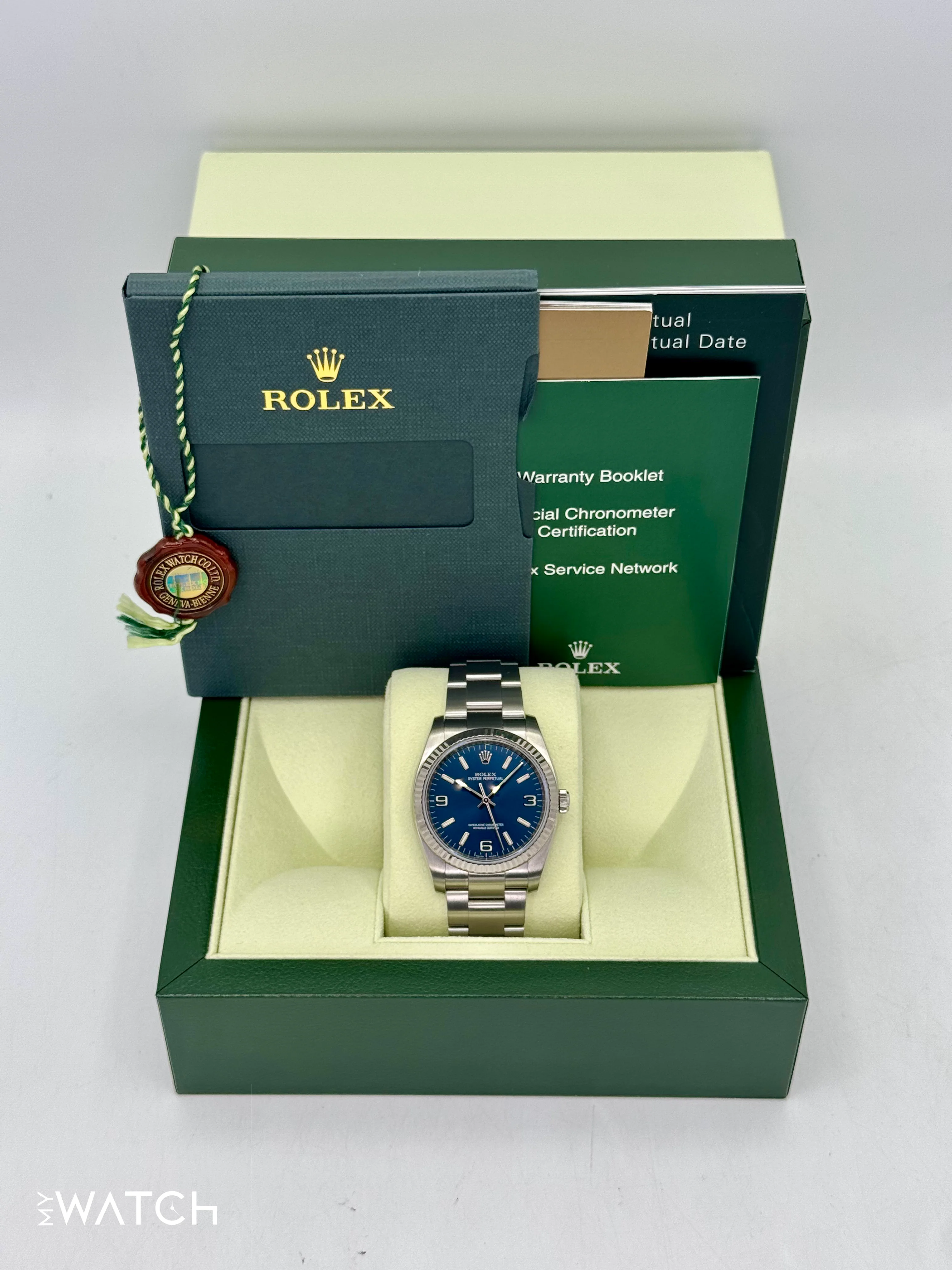 2008 Rolex Oyster Perpetual 36mm 116034 Blue Dial - Image 9