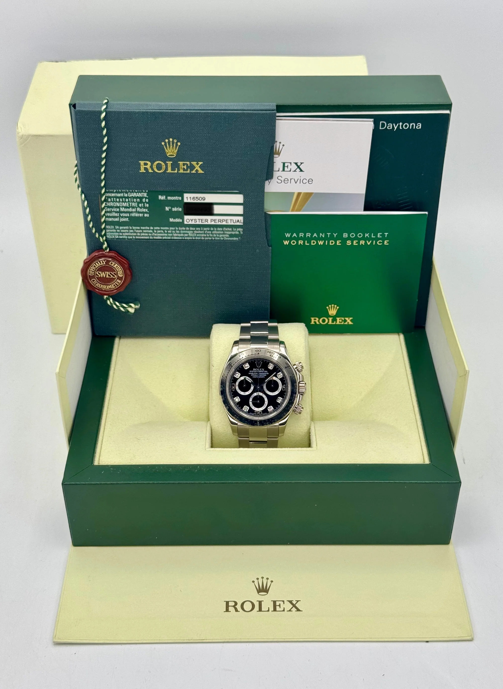 2009 Rolex Daytona 40mm 116509 White Gold Black Diamond Dial - Image 10