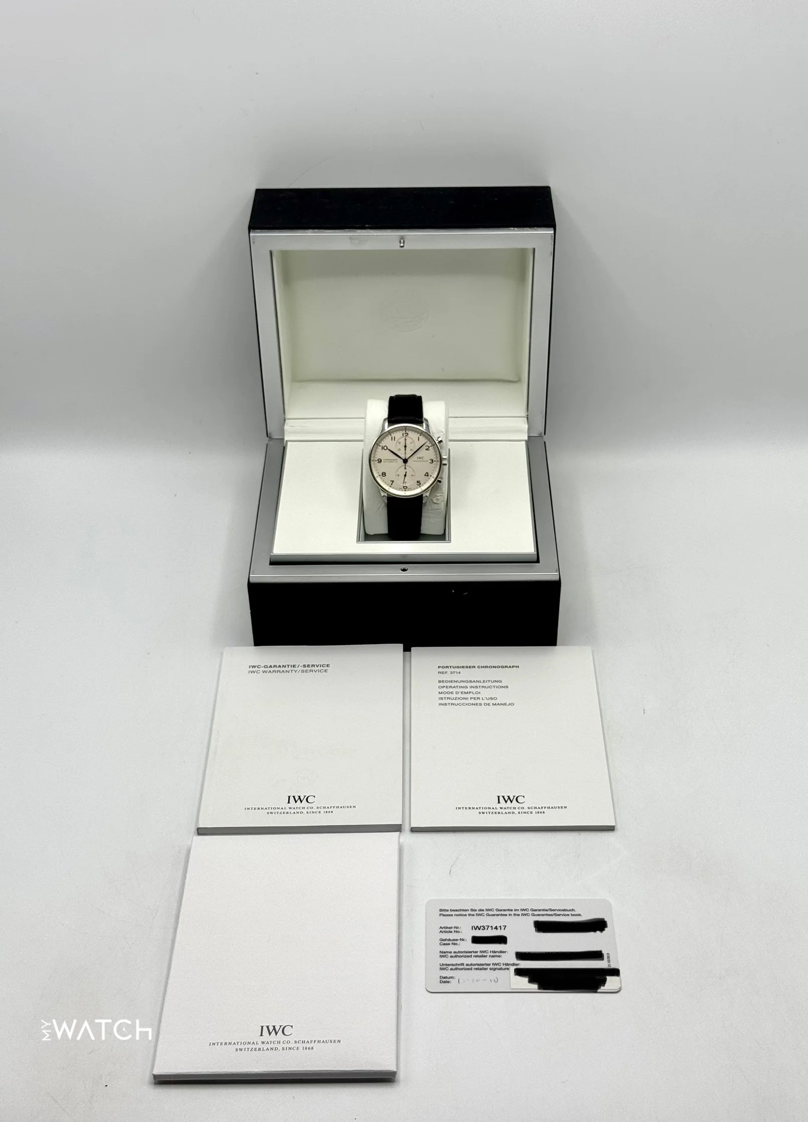 2010 IWC Portuguese Chronograph 41mm IW371417 Stainless Steel White Dial - Image 9