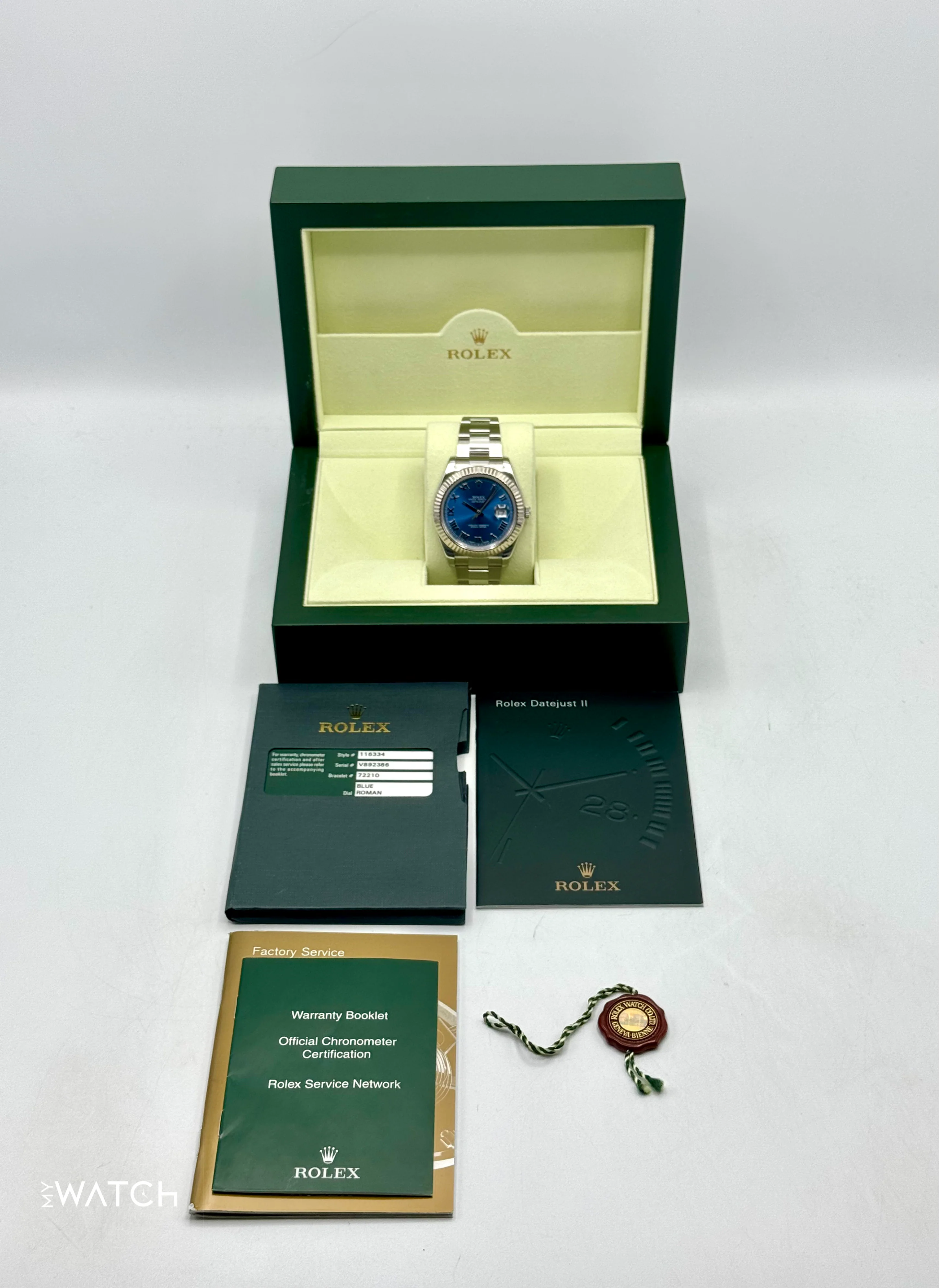 2010 Rolex Datejust II 41mm 116334 Stainless Steel Oyster Blue Dial - Image 10