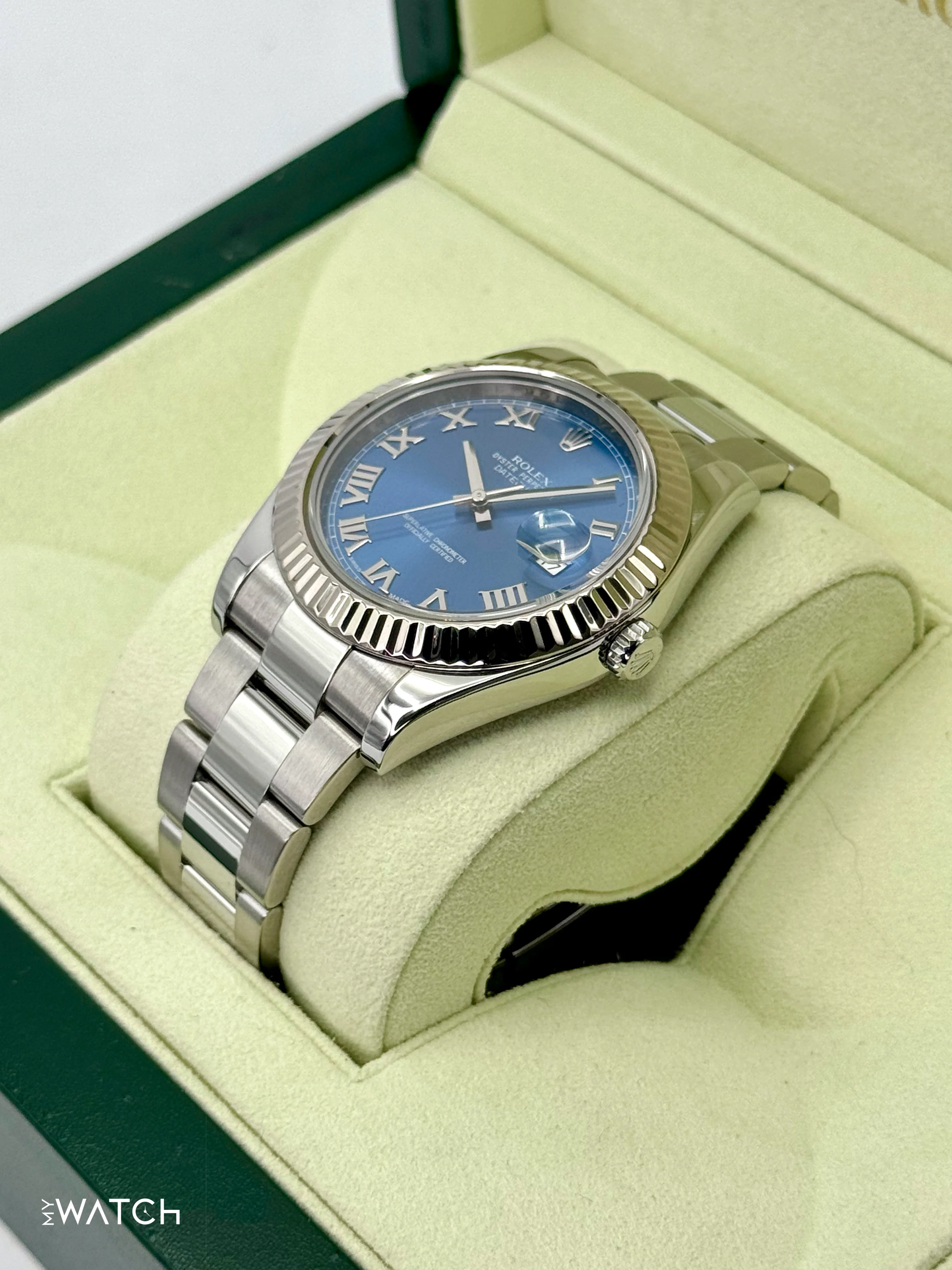 2010 Rolex Datejust II 41mm 116334 Stainless Steel Oyster Blue Dial - Image 5