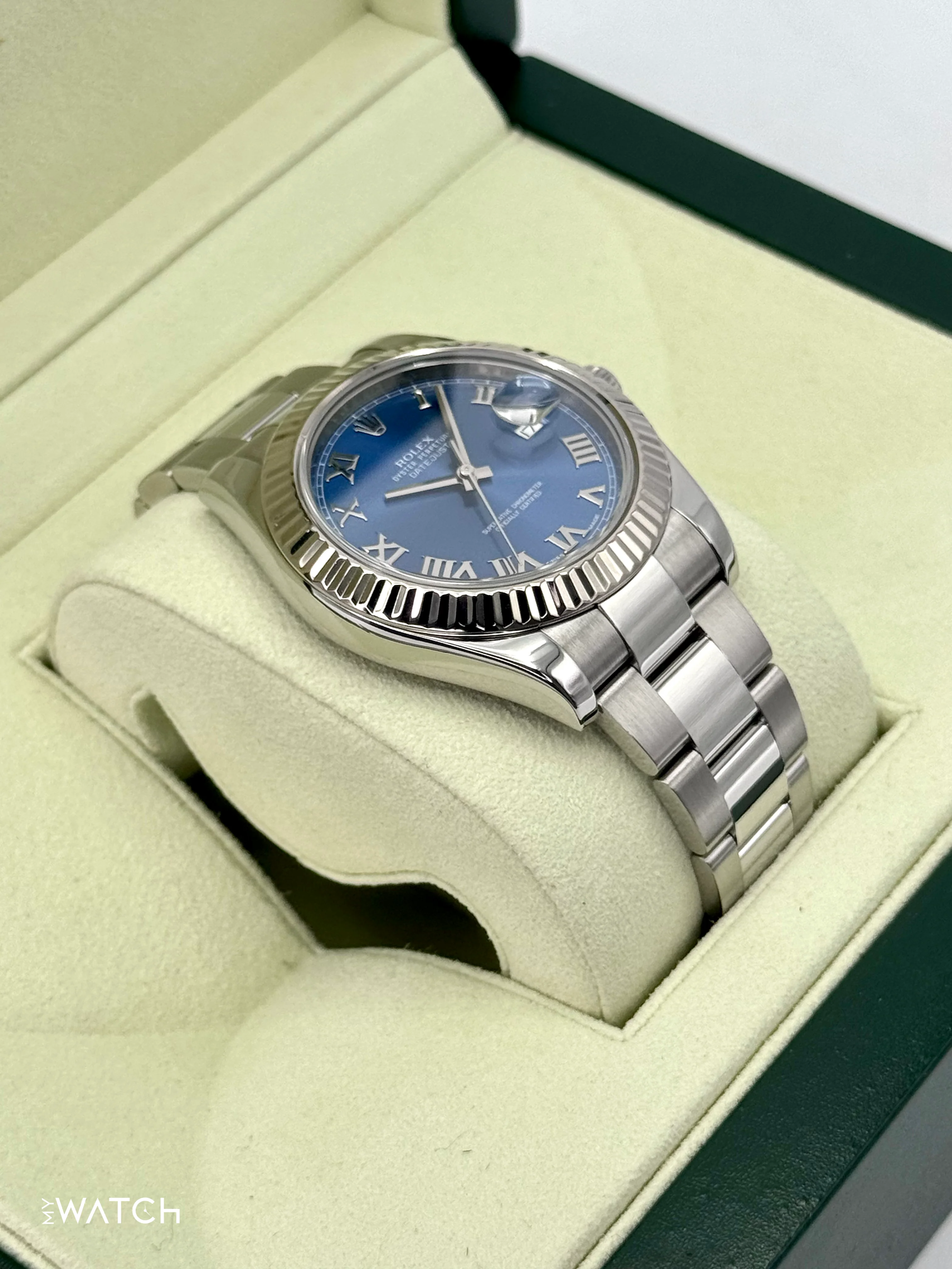 2010 Rolex Datejust II 41mm 116334 Stainless Steel Oyster Blue Dial - Image 6