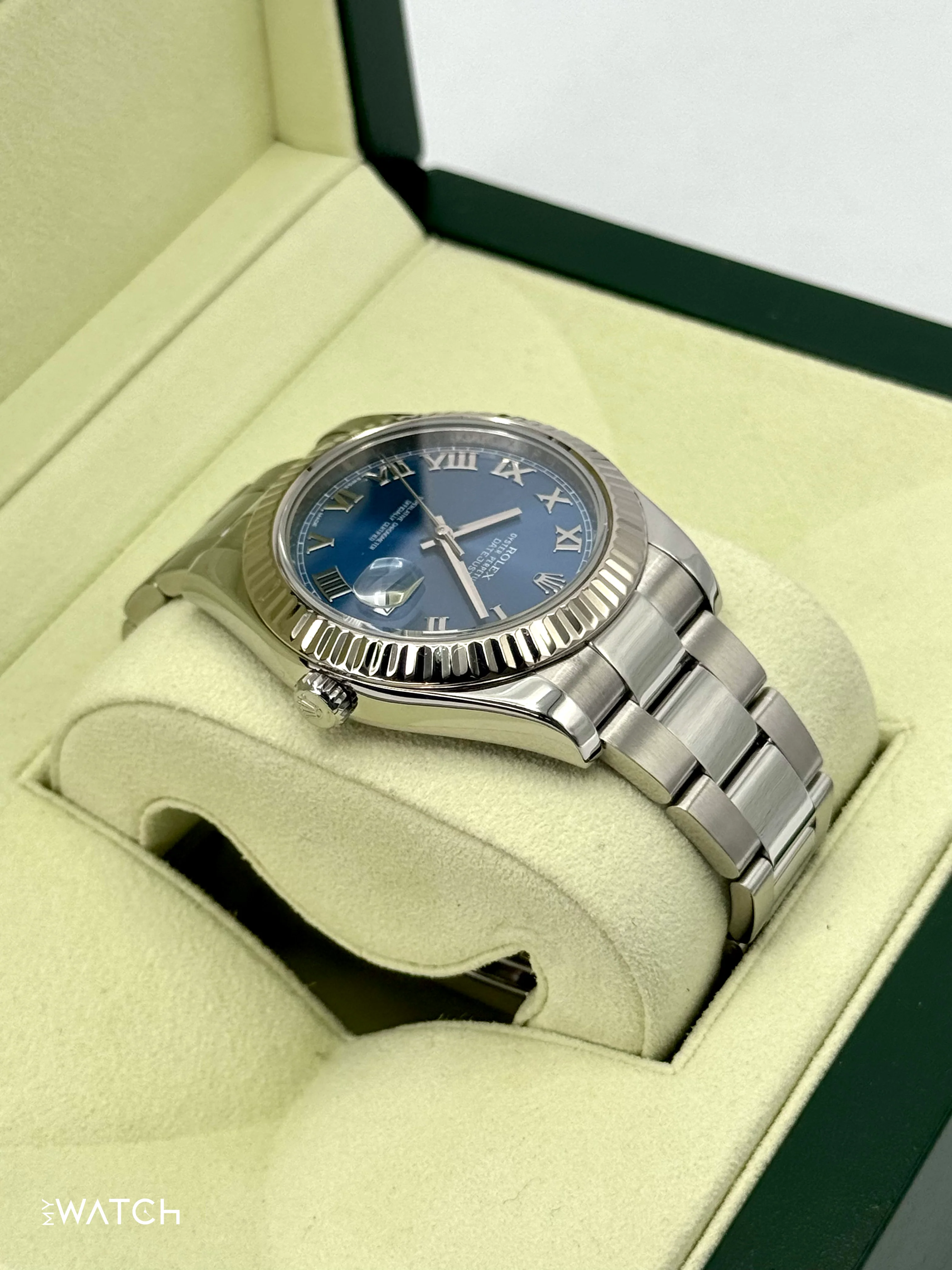 2010 Rolex Datejust II 41mm 116334 Stainless Steel Oyster Blue Dial - Image 8