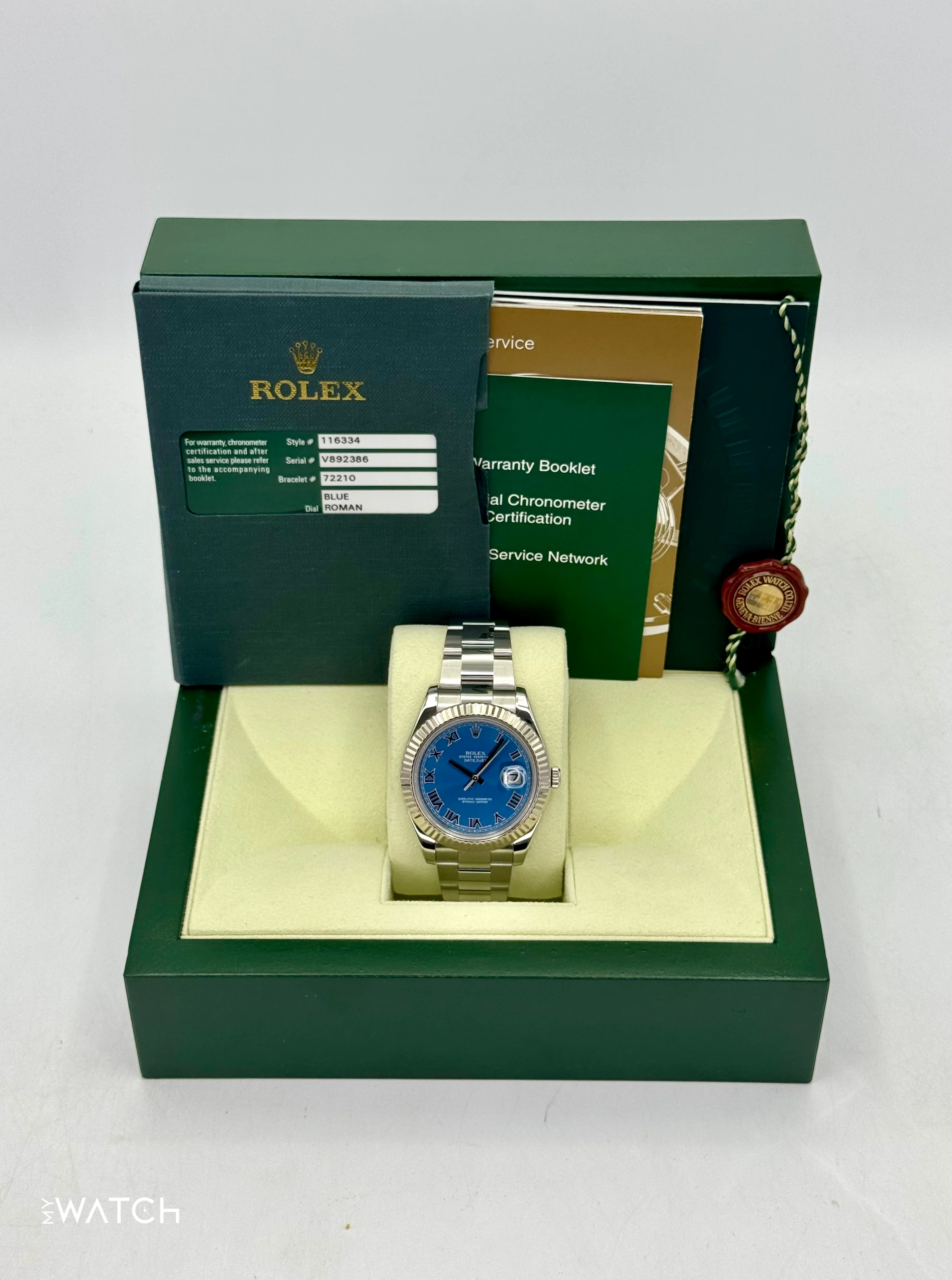 2010 Rolex Datejust II 41mm 116334 Stainless Steel Oyster Blue Dial - Image 9