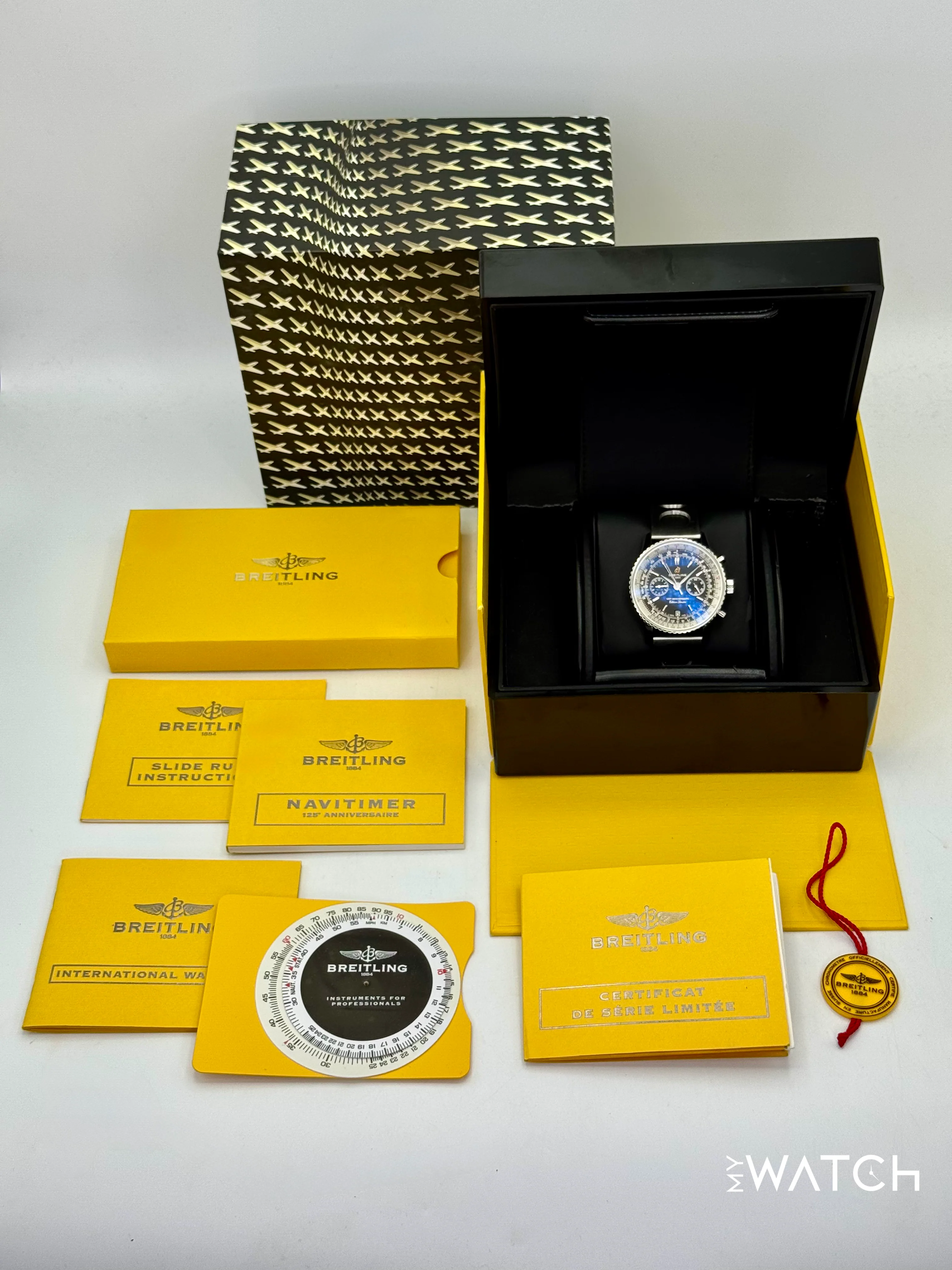 2011 Breitling Navitimer 125th Anniversary 43mm A26322 Stainless Steel Black Dial - Image 10