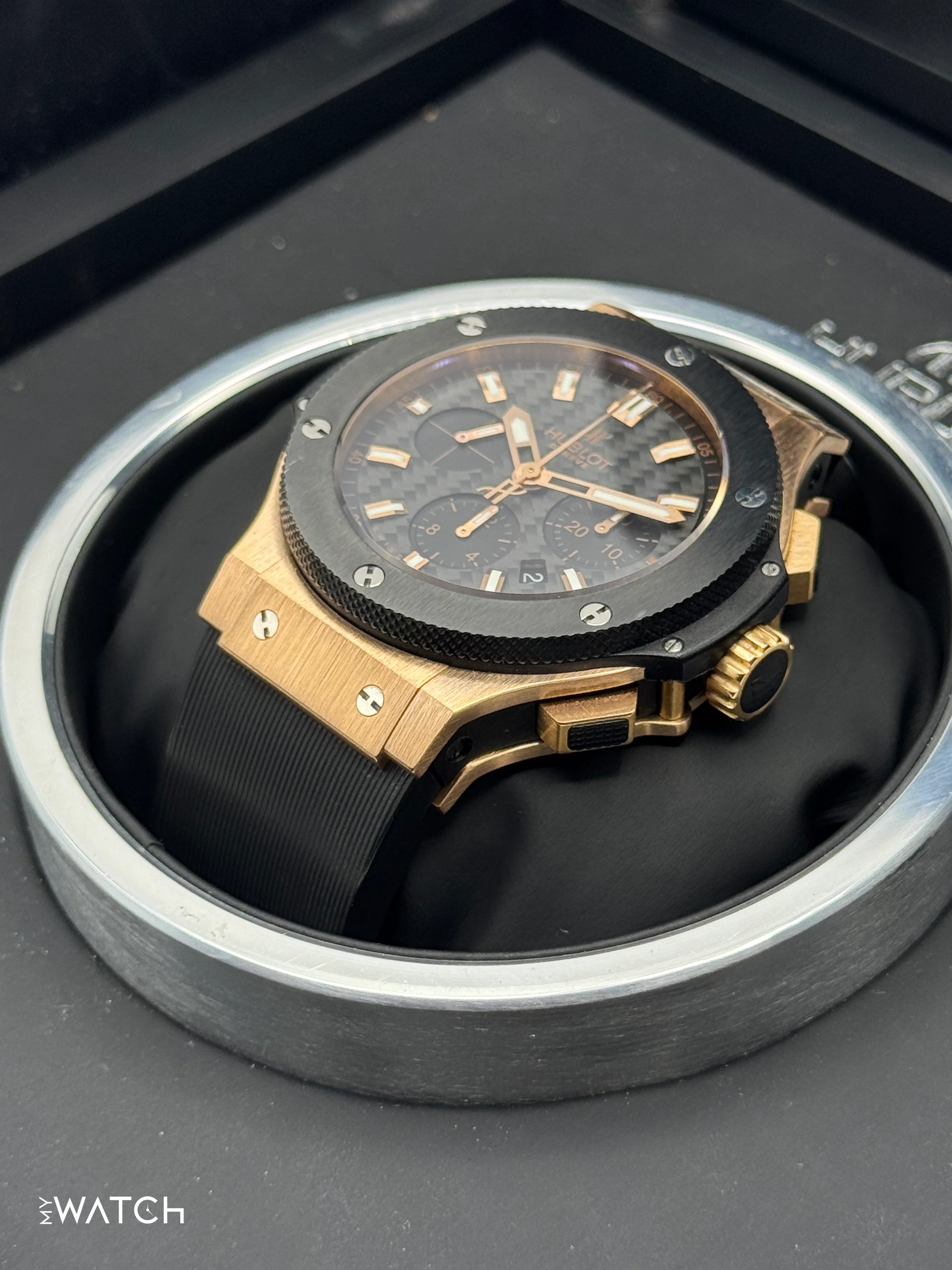 2011 Hublot Big Bang Chronograph 44mm 301.PM.1780.RX Rose Gold Black Dial - Image 5