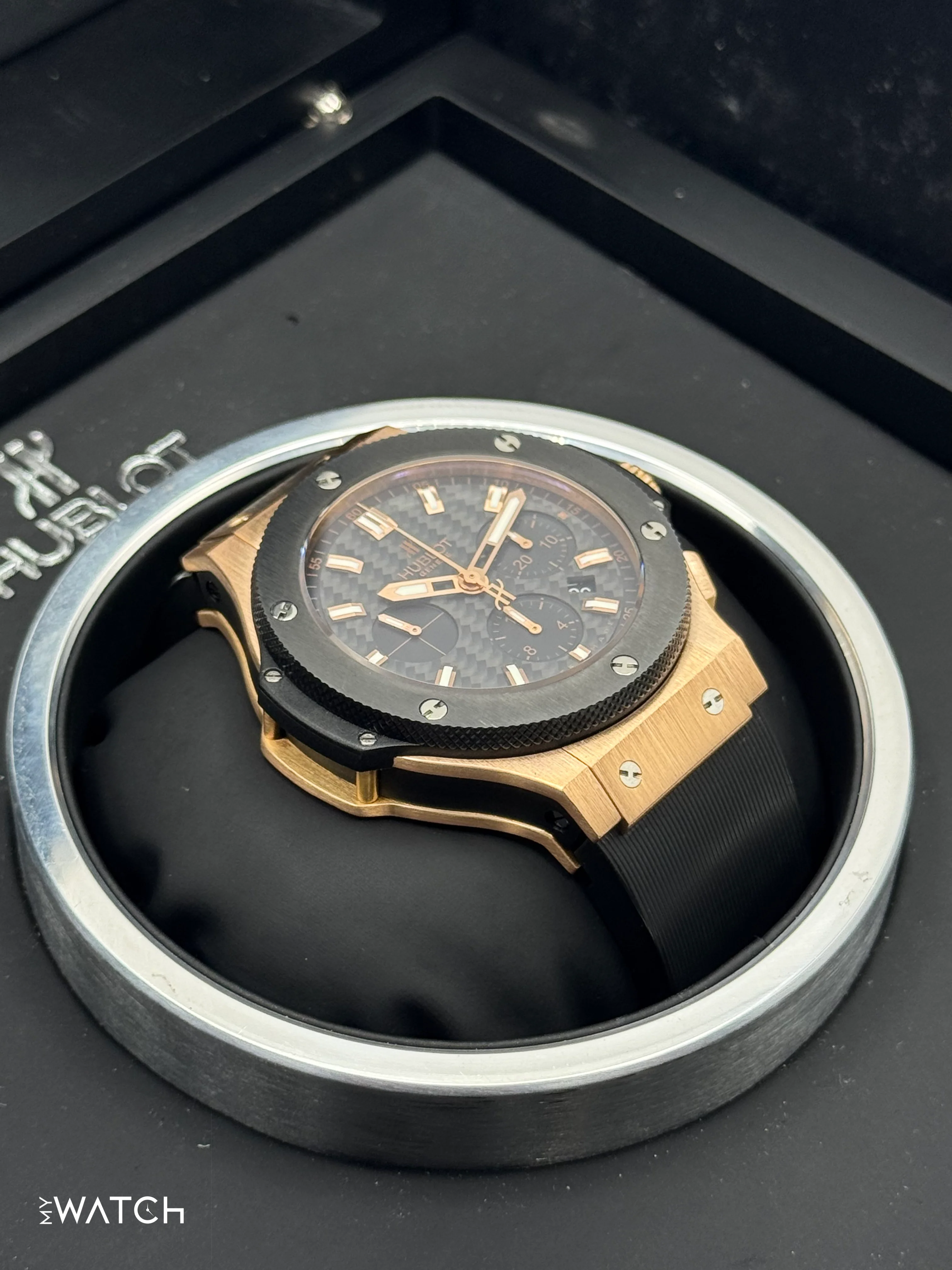 2011 Hublot Big Bang Chronograph 44mm 301.PM.1780.RX Rose Gold Black Dial - Image 6