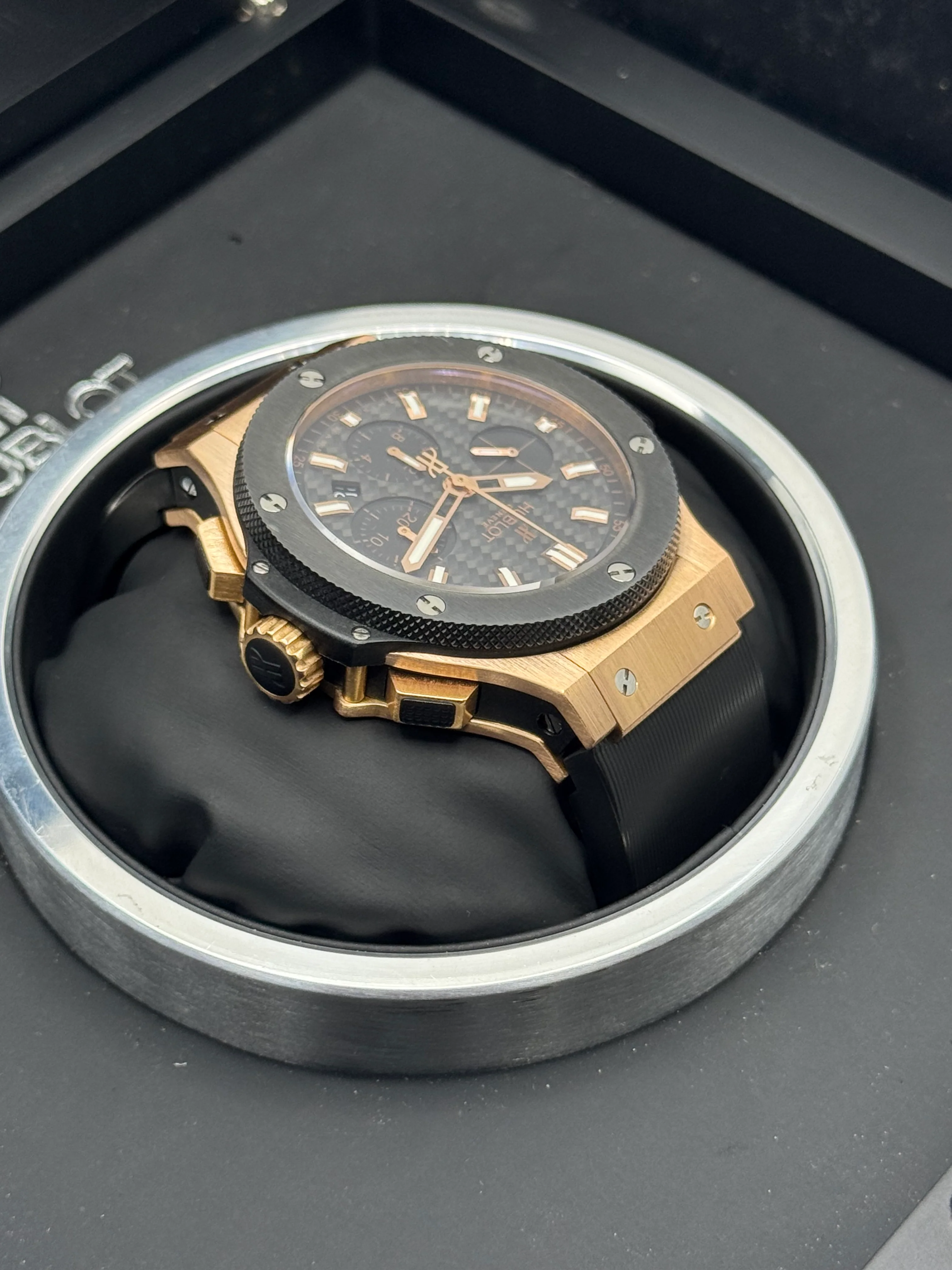 2011 Hublot Big Bang Chronograph 44mm 301.PM.1780.RX Rose Gold Black Dial - Image 8