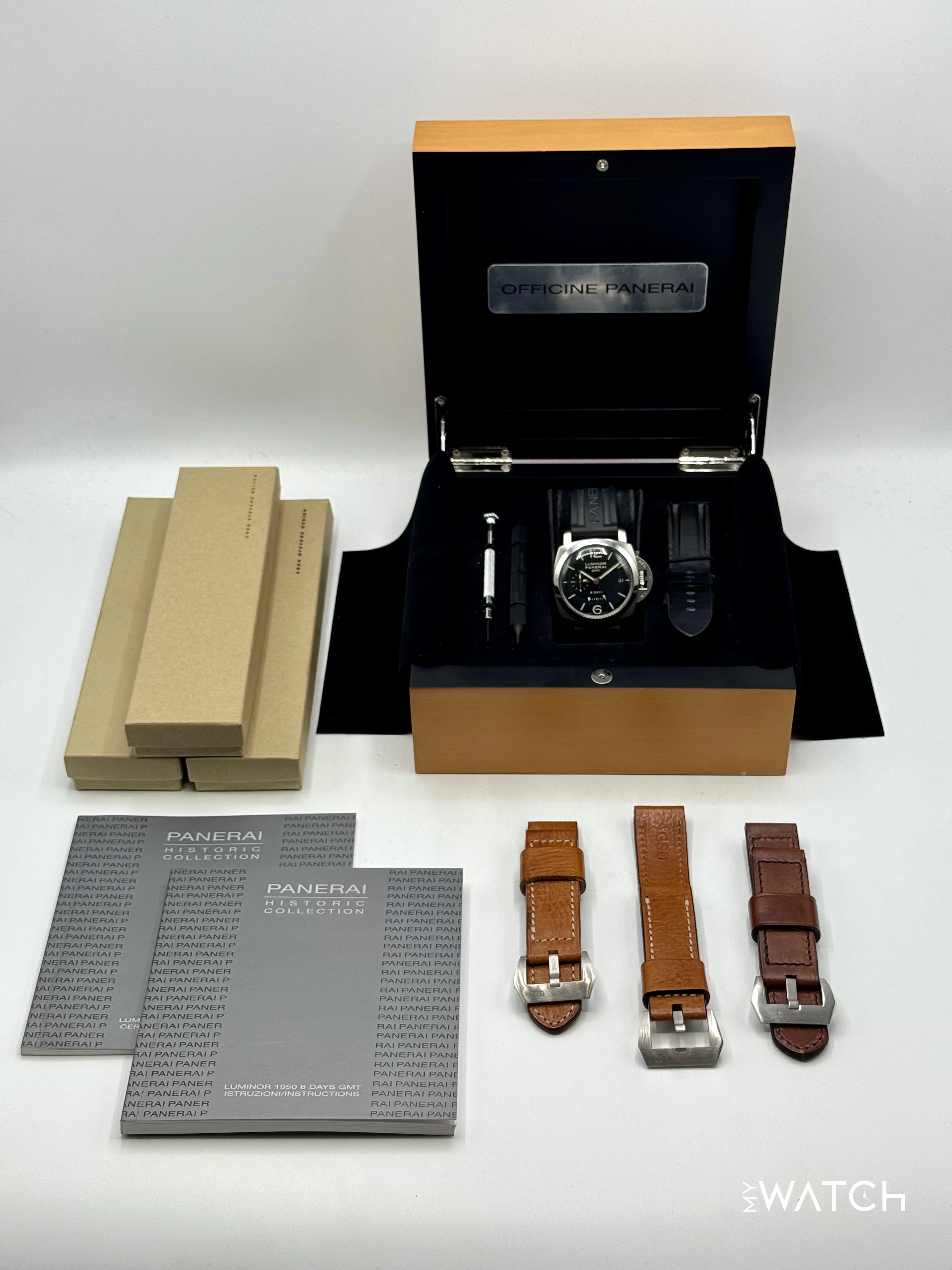 2011 Panerai Luminor 1950 8 Days GMT 44mm PAM00233 Black Dial - Image 11
