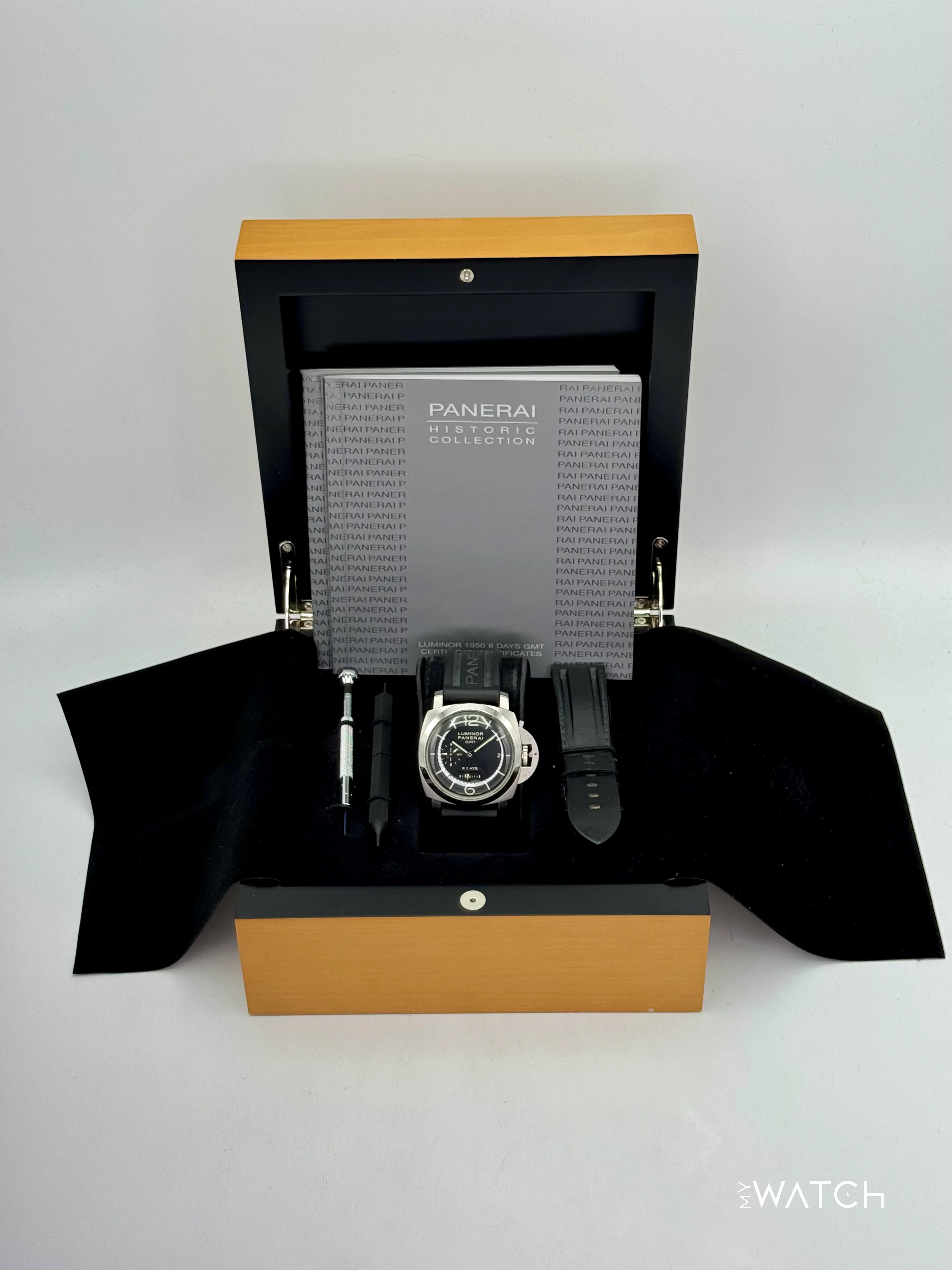 2011 Panerai Luminor 1950 8 Days GMT 44mm PAM00233 Black Dial - Image 9