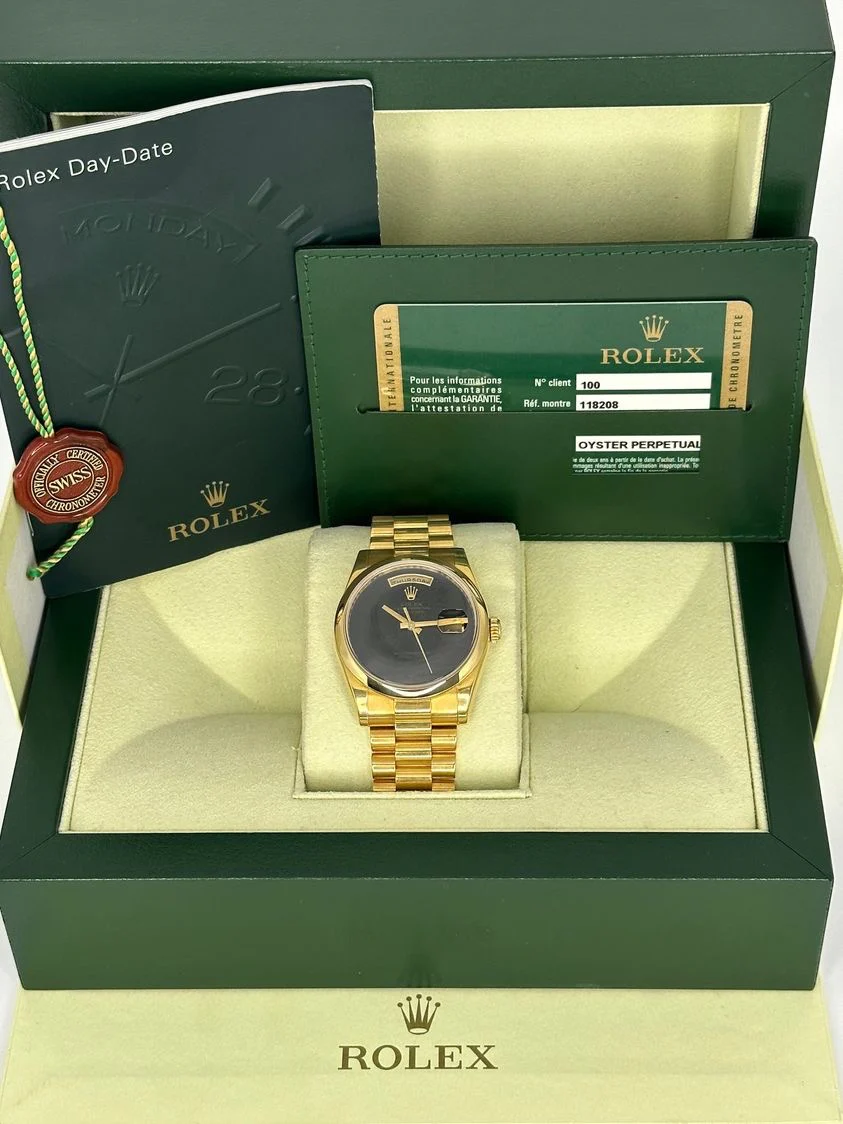 2011 Rolex Day-Date 36mm 118208 Presidential Black Onyx Dial - Image 11
