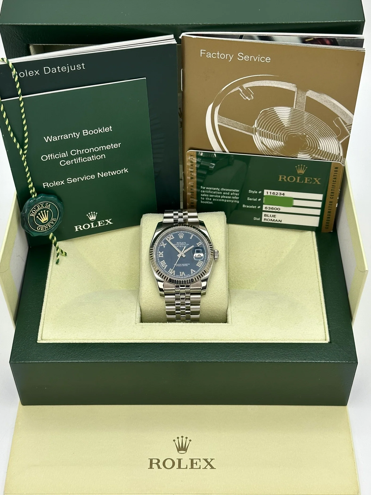 2012 Datejust 36mm 116234 Jubilee Blue Roman Numeral Dial - Image 11