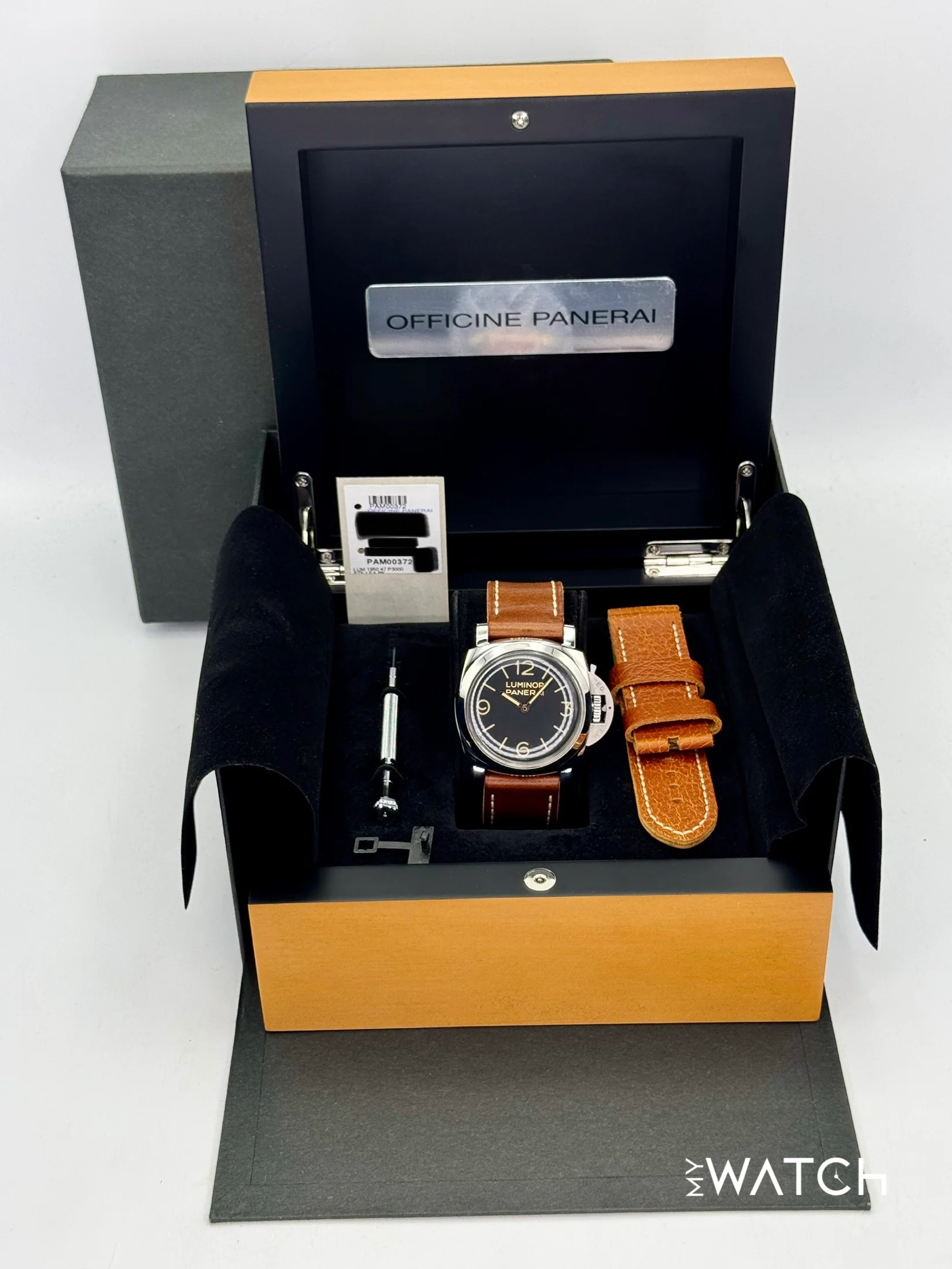 2012 Panerai Luminor 1950 3 Days 47mm PAM00372 Stainless Steel Black Dial - Image 10