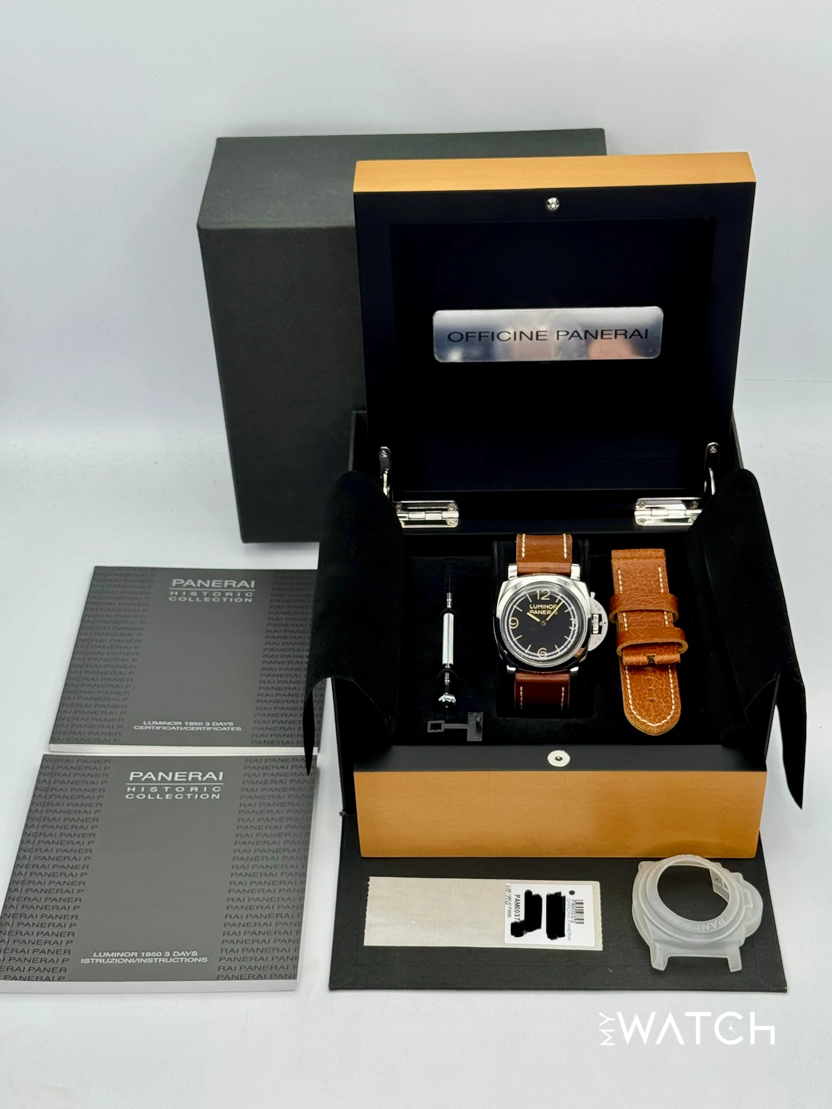 2012 Panerai Luminor 1950 3 Days 47mm PAM00372 Stainless Steel Black Dial - Image 11